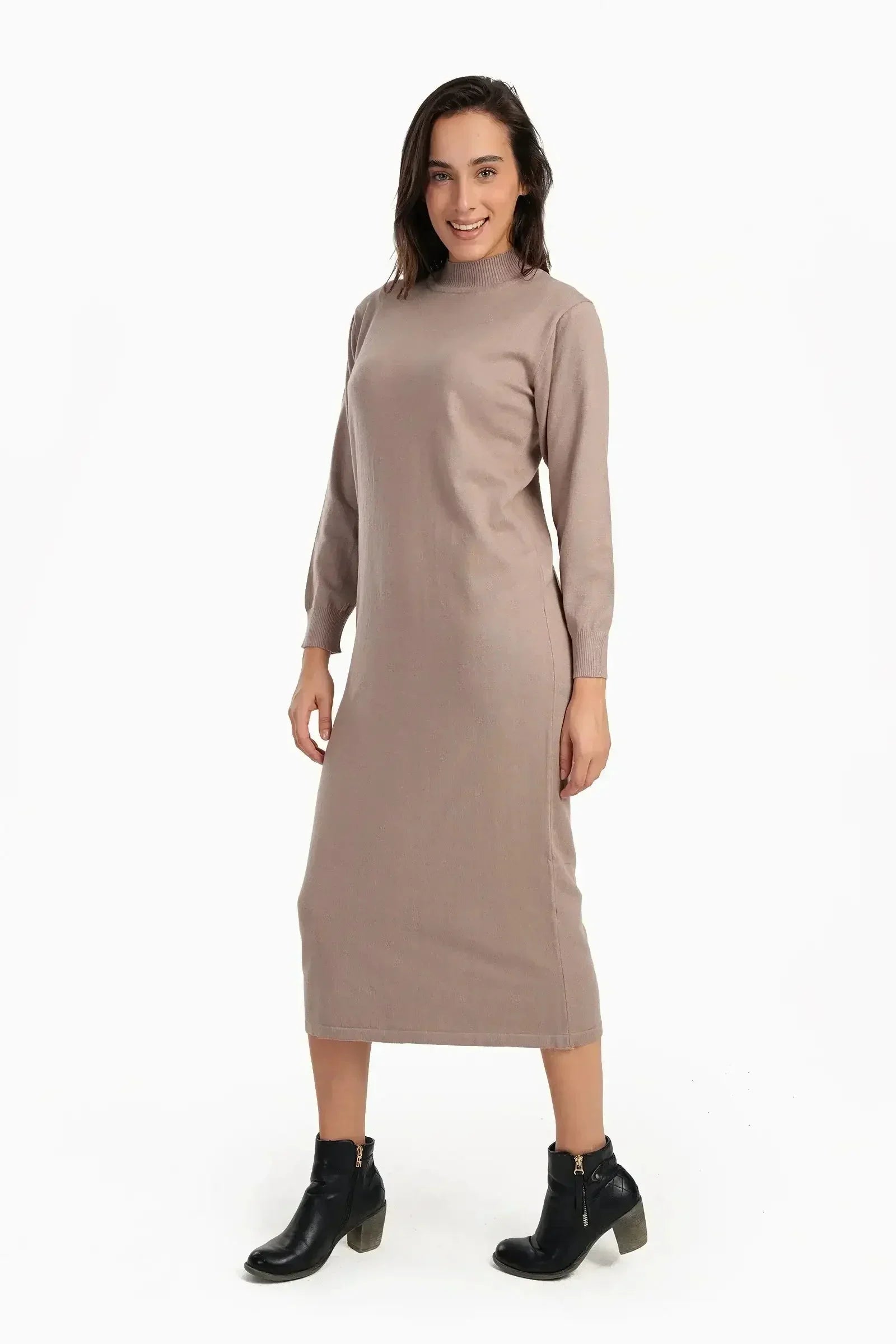 Carina - Ribbed High-Neck Dress 3