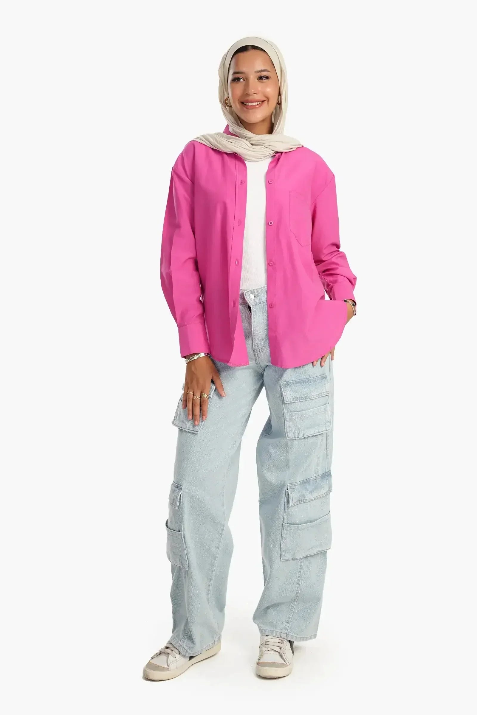 Carina - Cotton Blend Collared Shirt 6