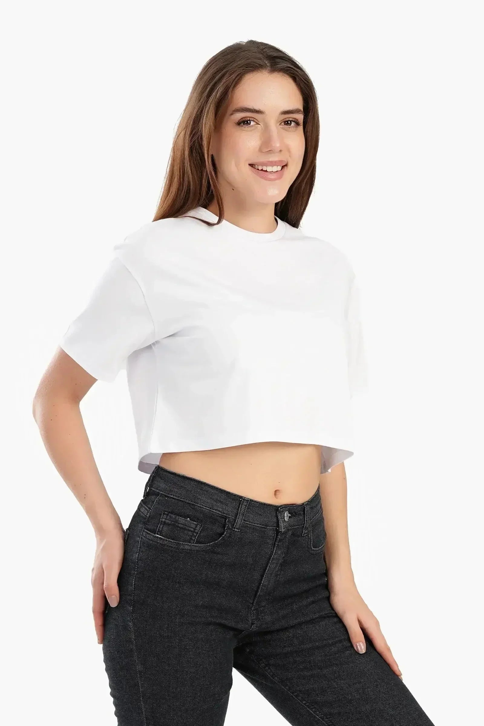 Carina - Trendy Cropped Half-Sleeve Top 6