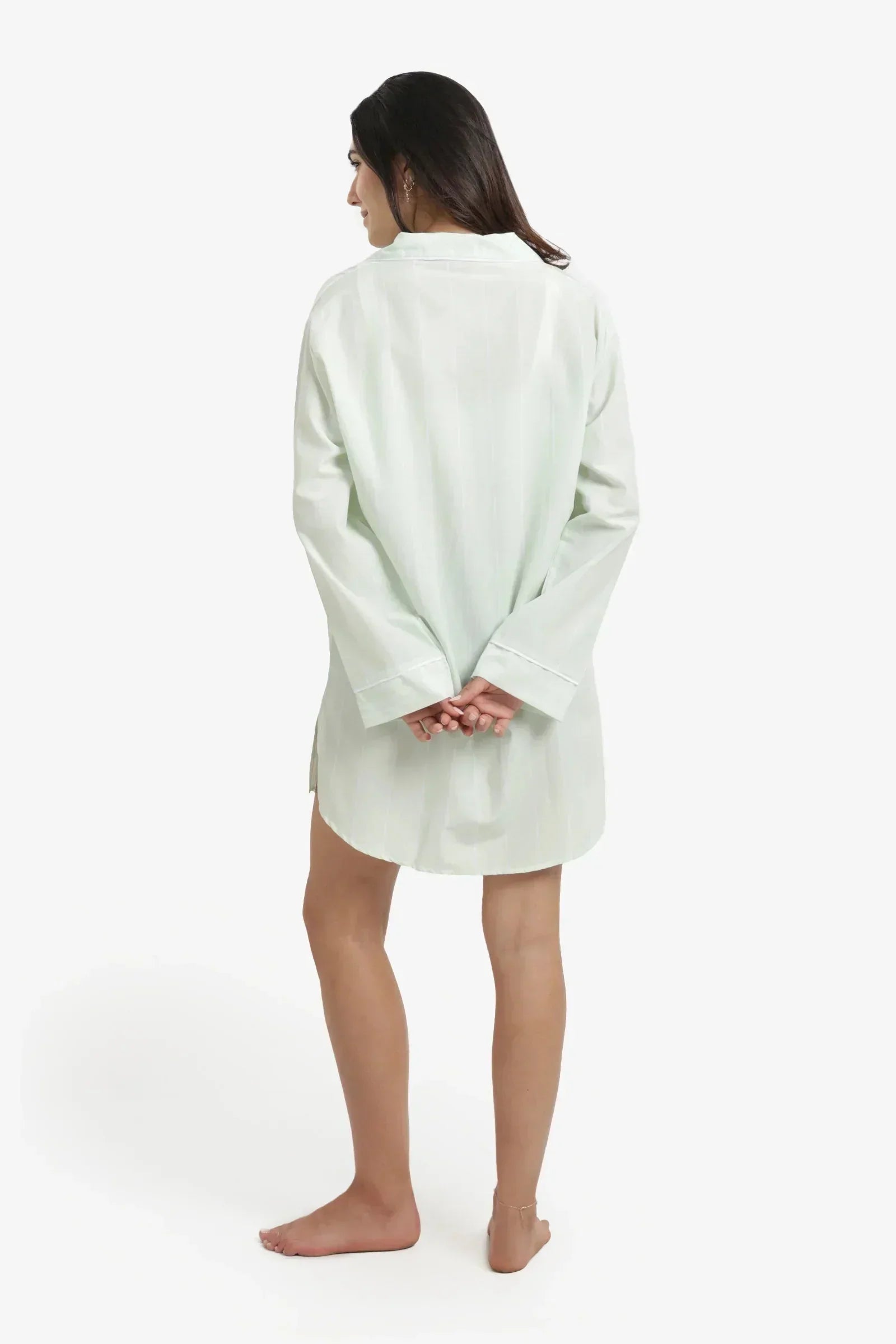 Carina - Cozy Cotton Striped Nightgown 12