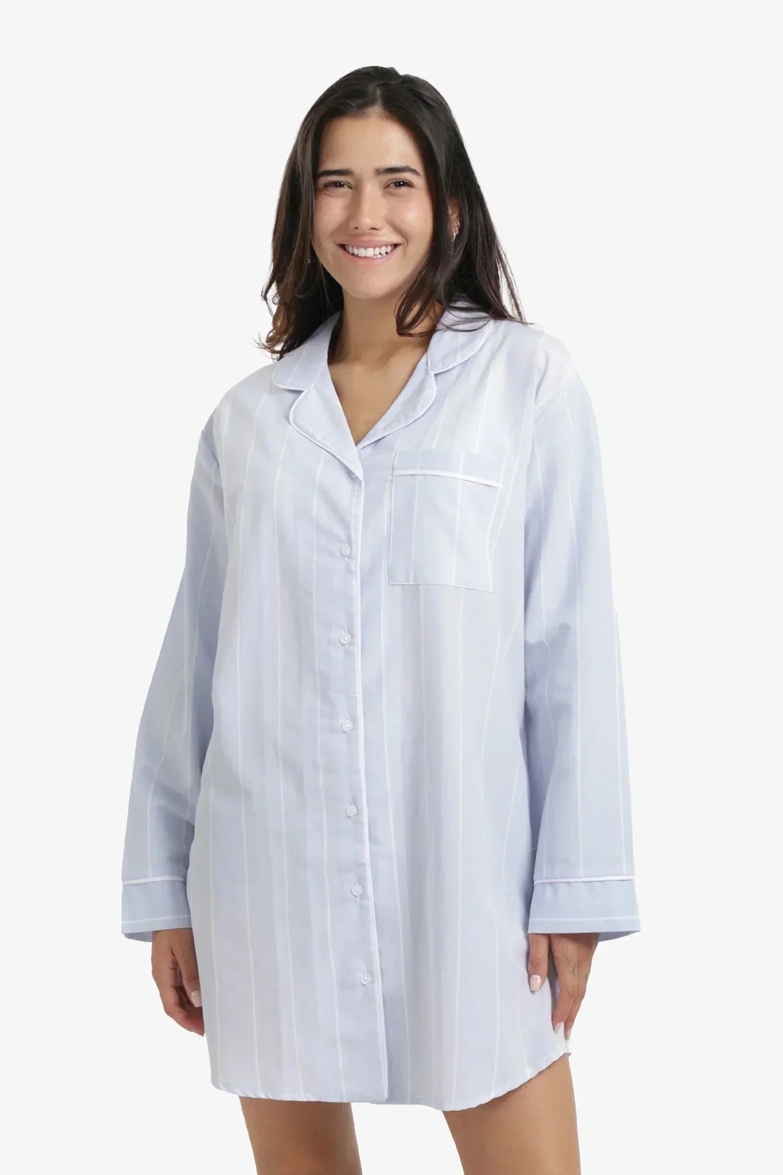 Carina - Cozy Cotton Striped Nightgown 5