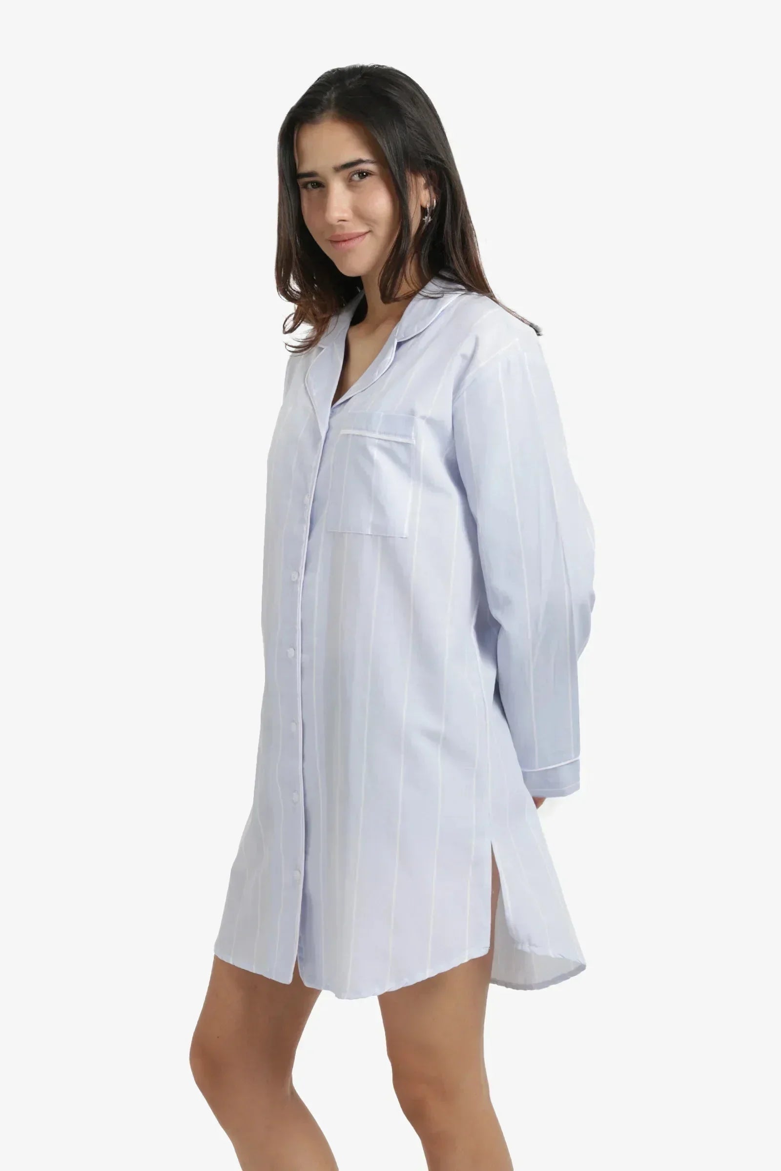 Carina - Cozy Cotton Striped Nightgown 15