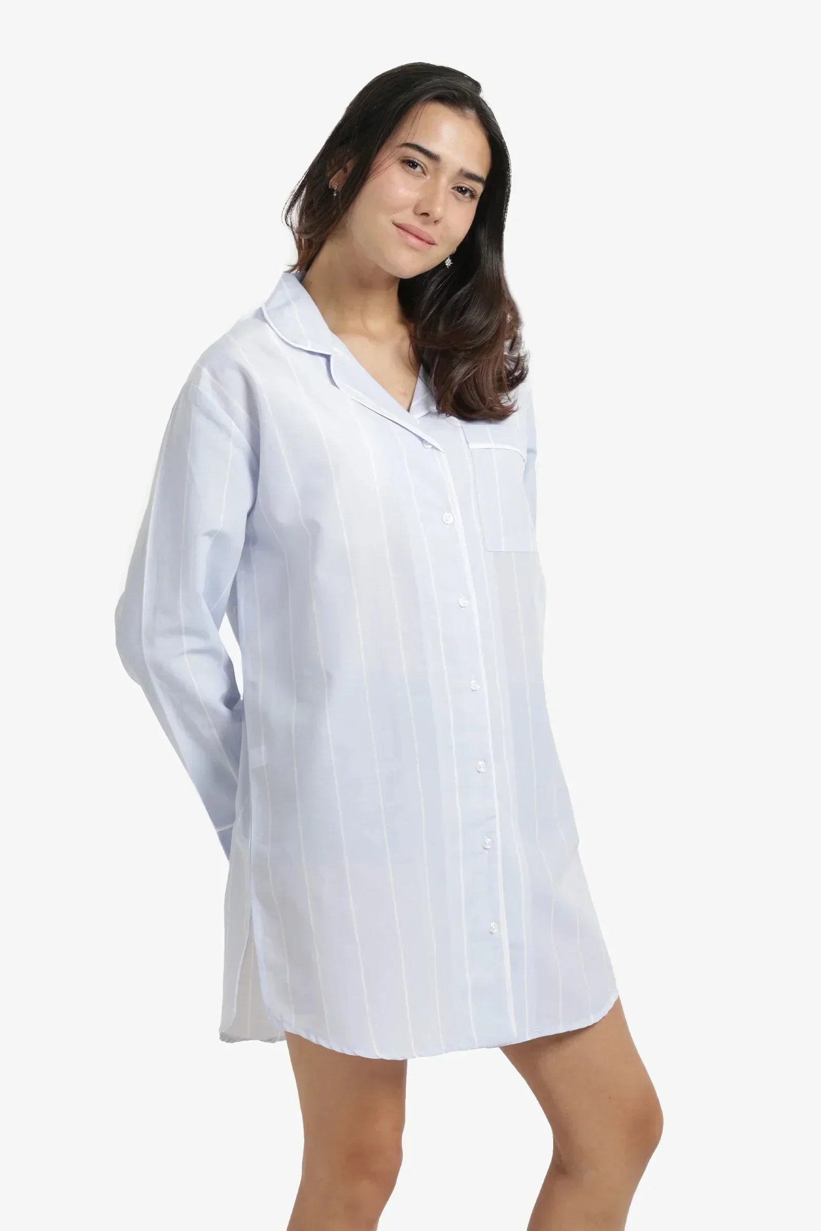 Carina - Cozy Cotton Striped Nightgown 6