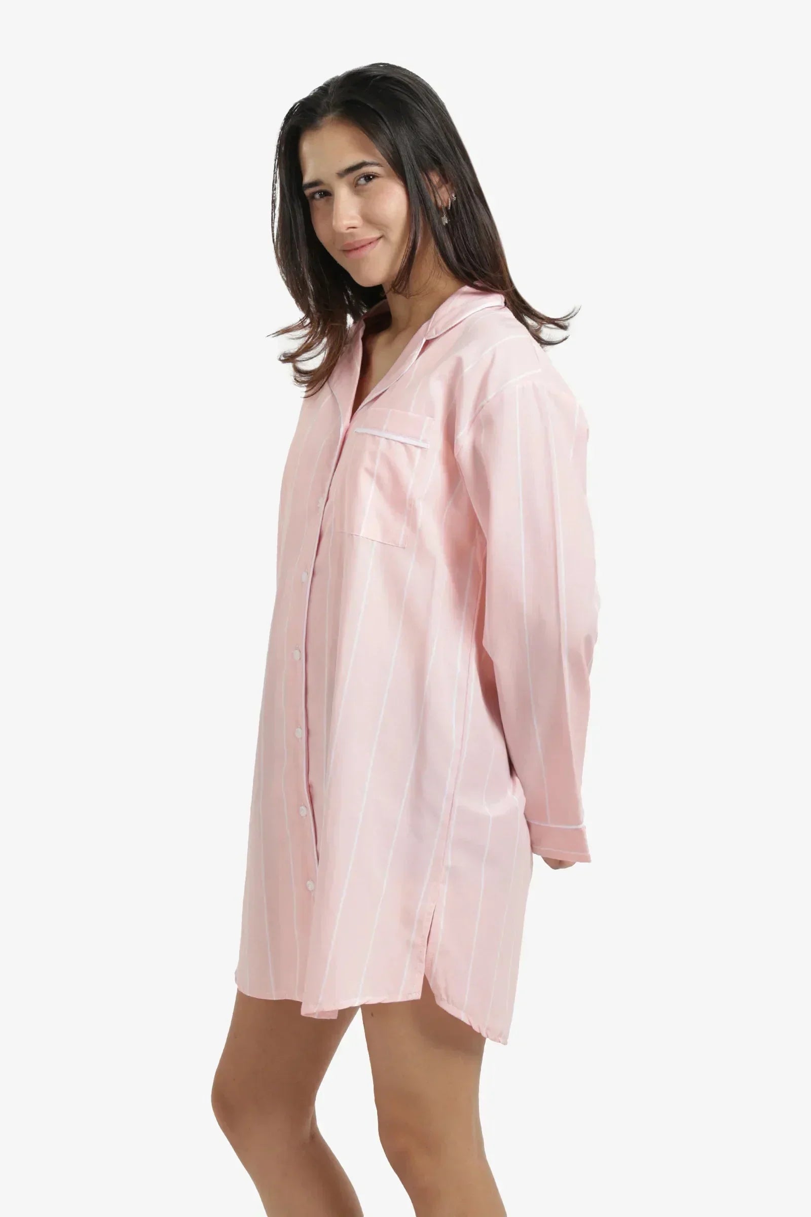 Carina - Cozy Cotton Striped Nightgown 14