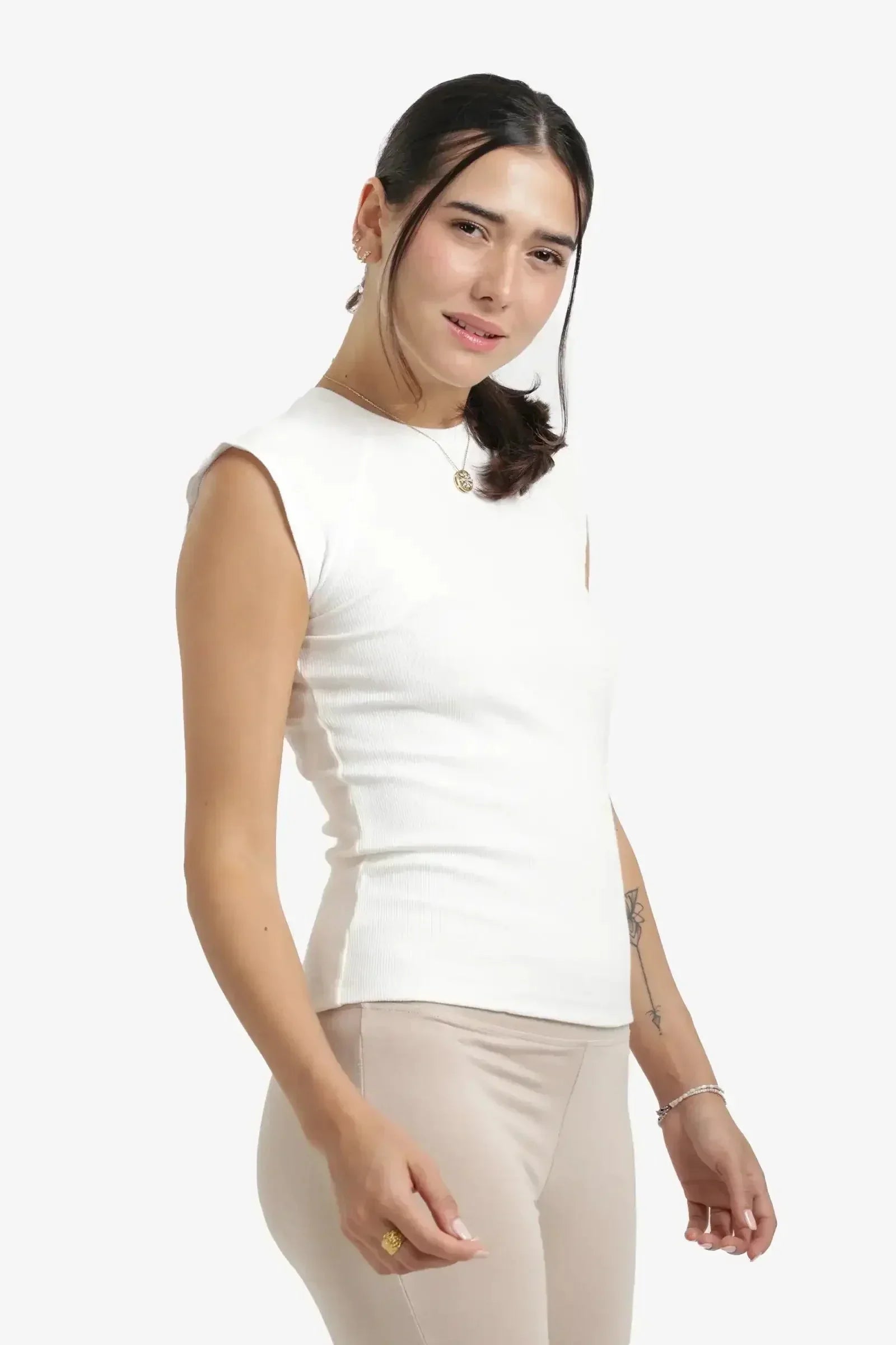 Carina - Ribbed Cap Sleeves Top 10