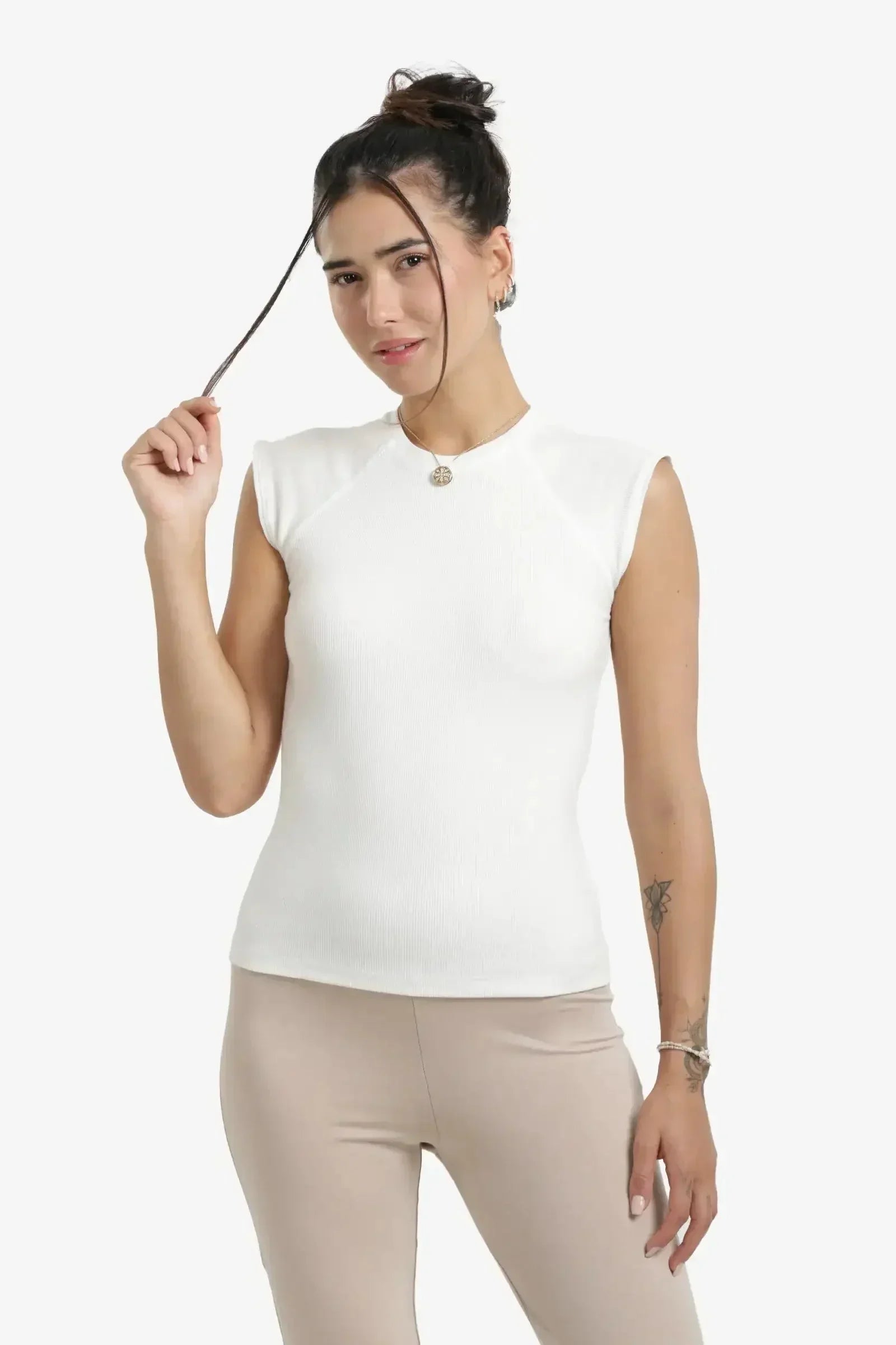 Carina - Ribbed Cap Sleeves Top 9