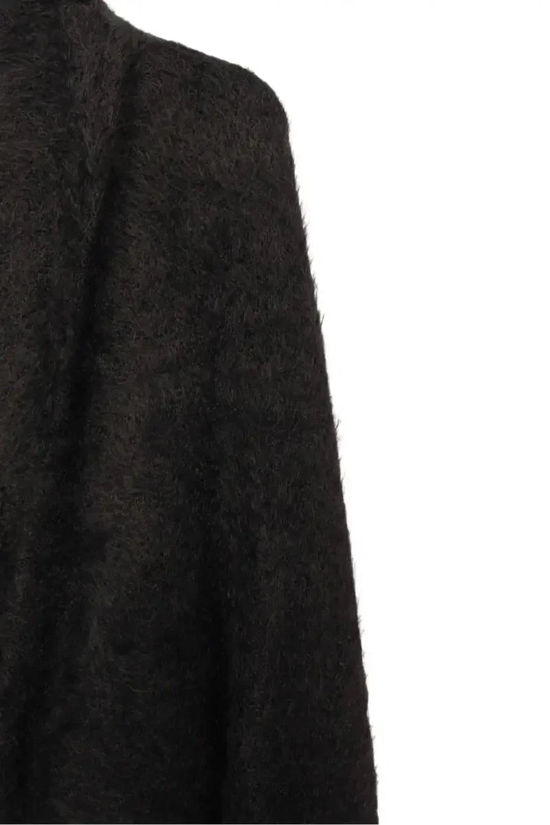 Carina - Fringe Trim Knitted Poncho 13