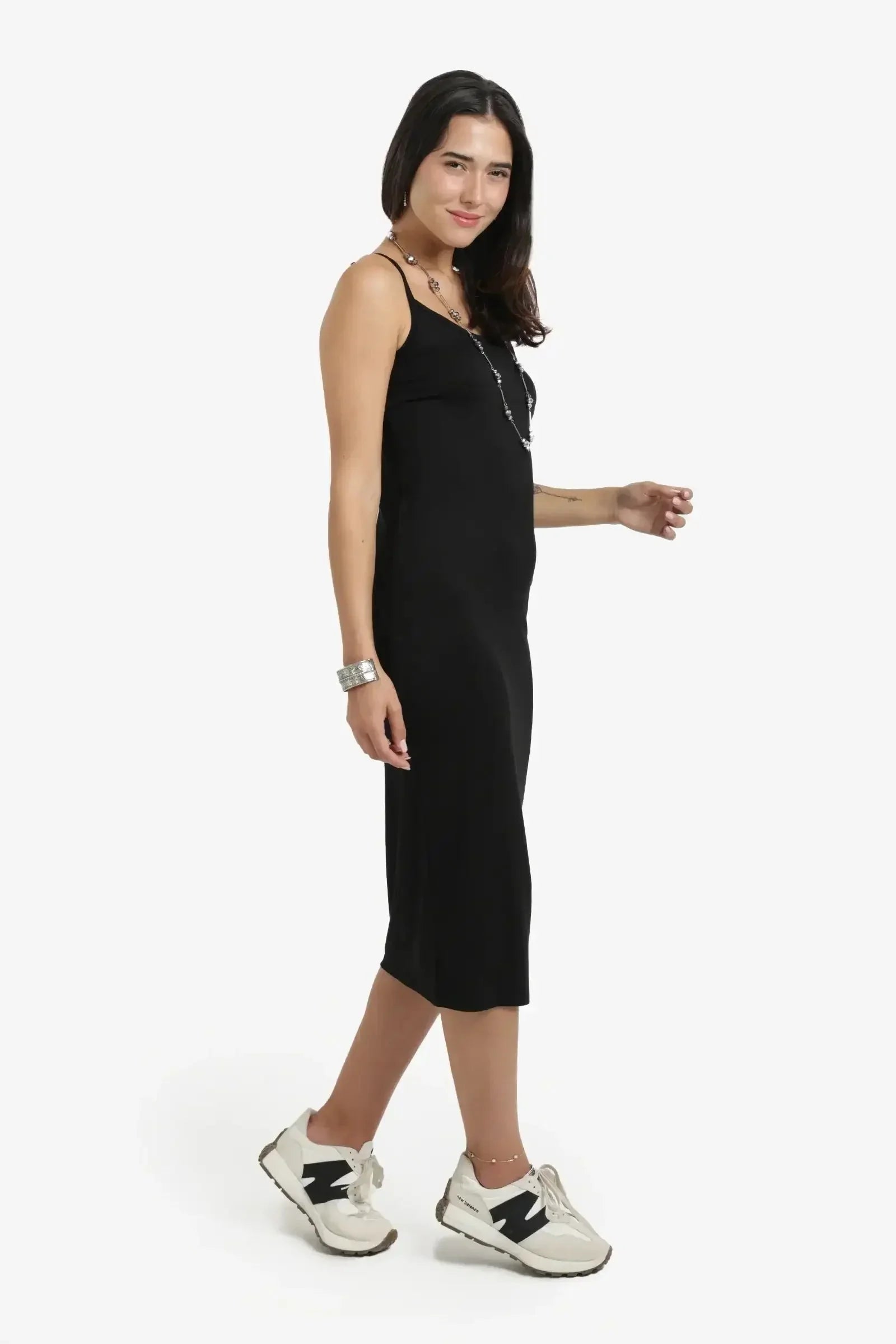 Carina - Plain Slim Fit Midi Dress 8