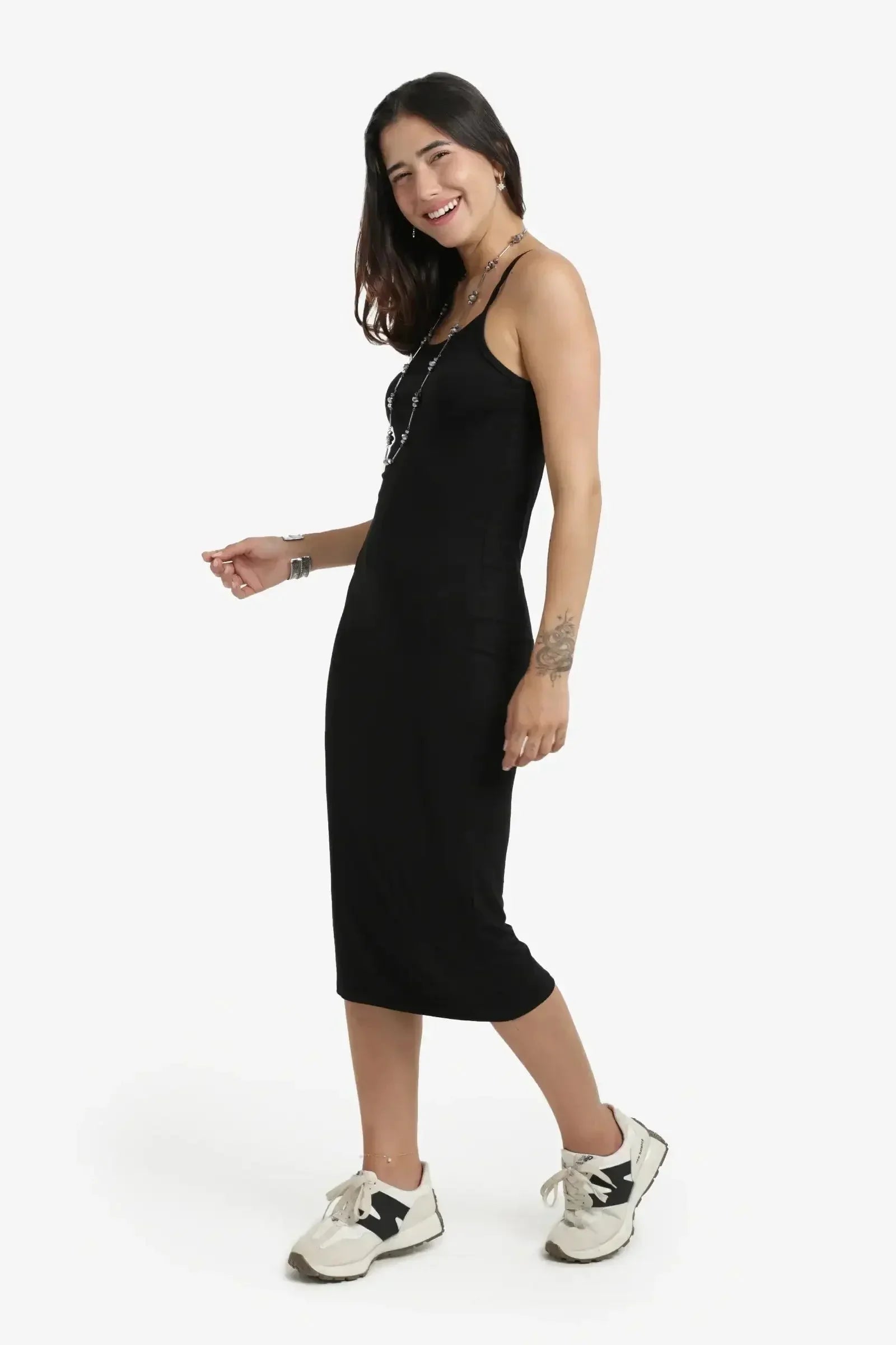 Carina - Plain Slim Fit Midi Dress 6