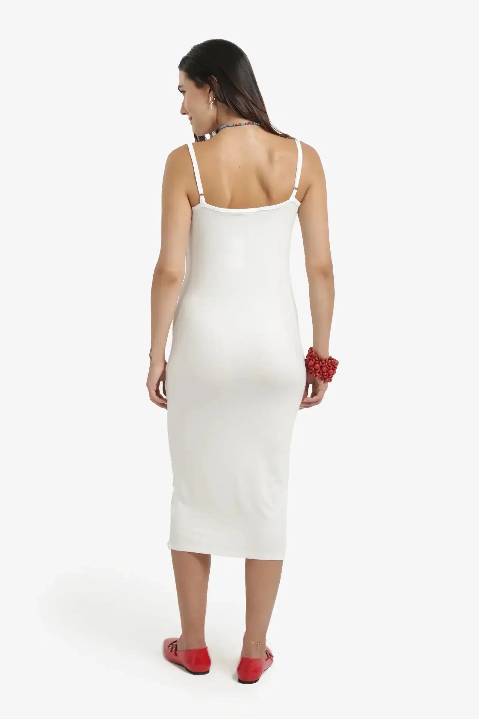 Carina - Plain Slim Fit Midi Dress 11