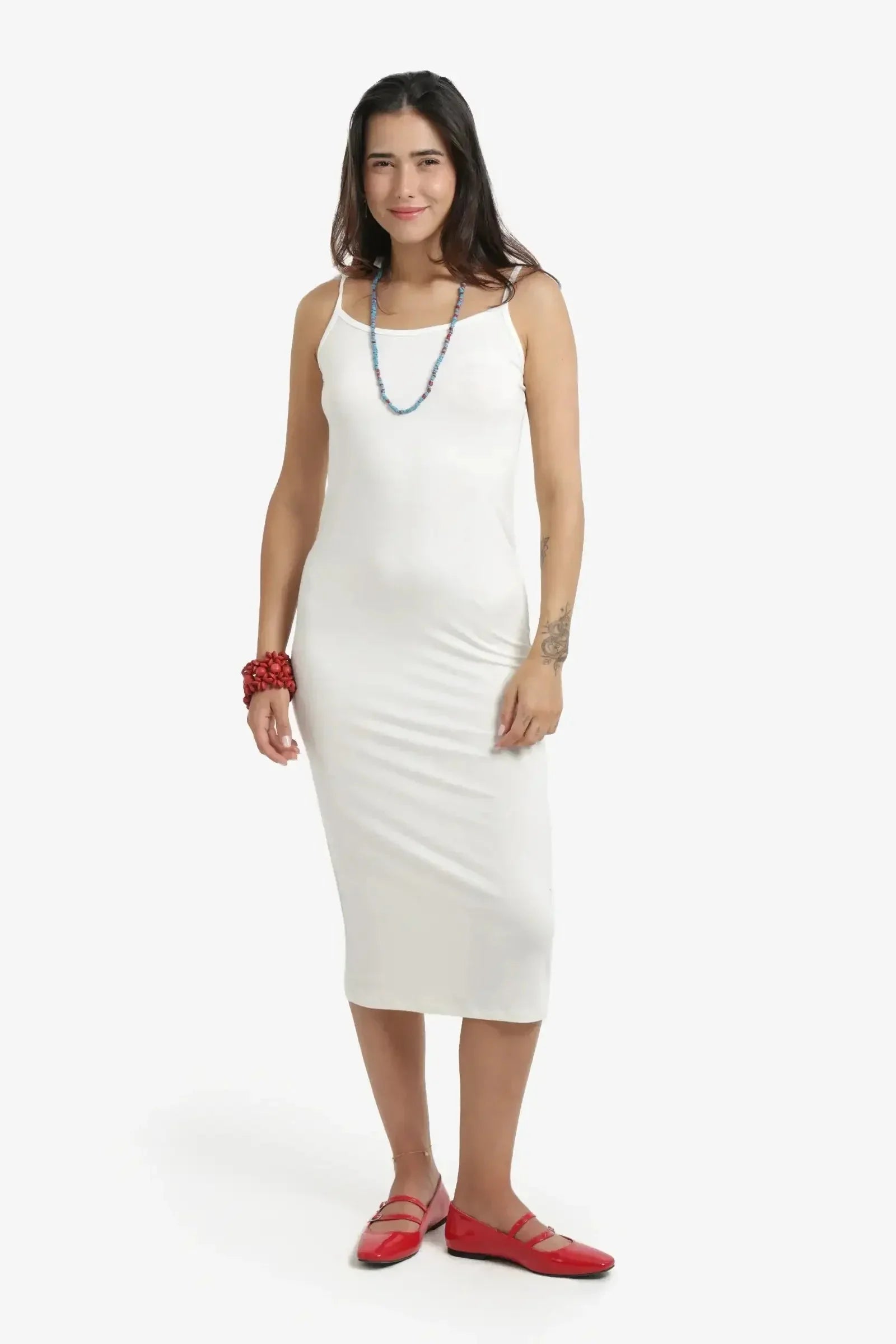 Carina - Plain Slim Fit Midi Dress 9