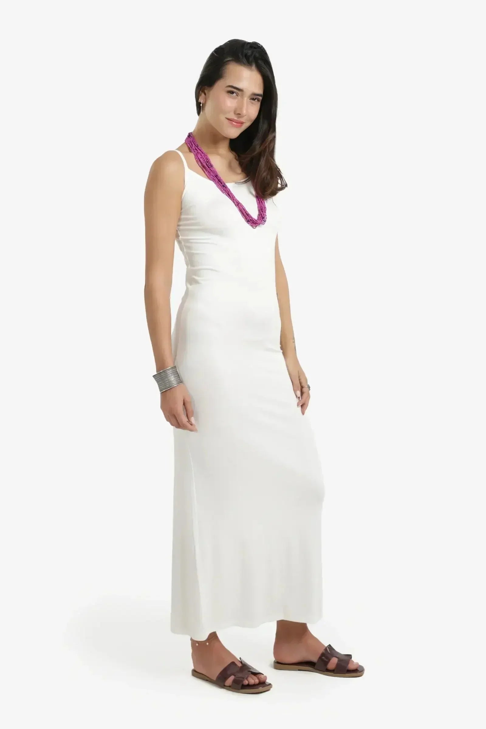 Carina - Plain Slim Fit Maxi Dress 5