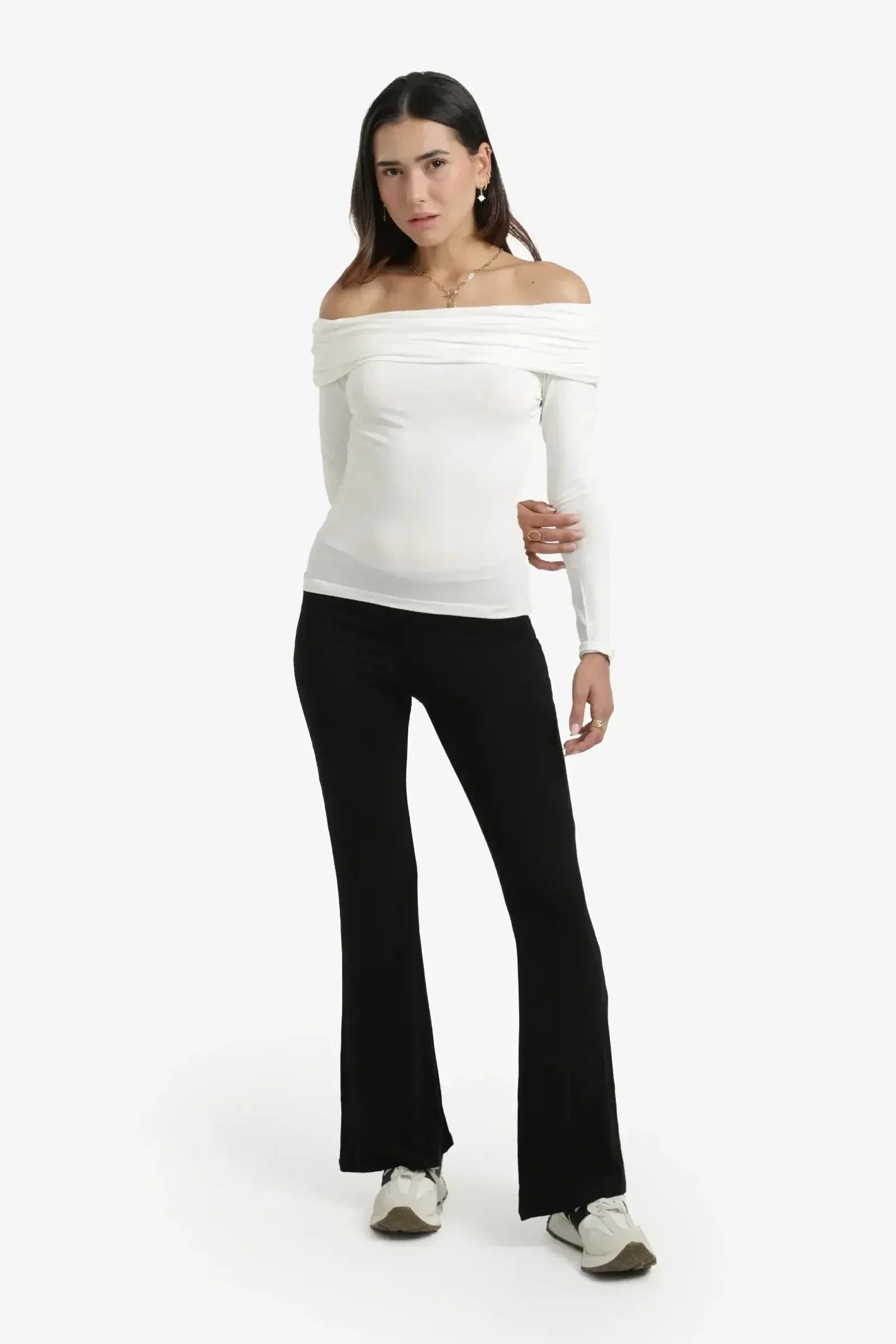 Carina - Elastic Waist Flare Pants 14