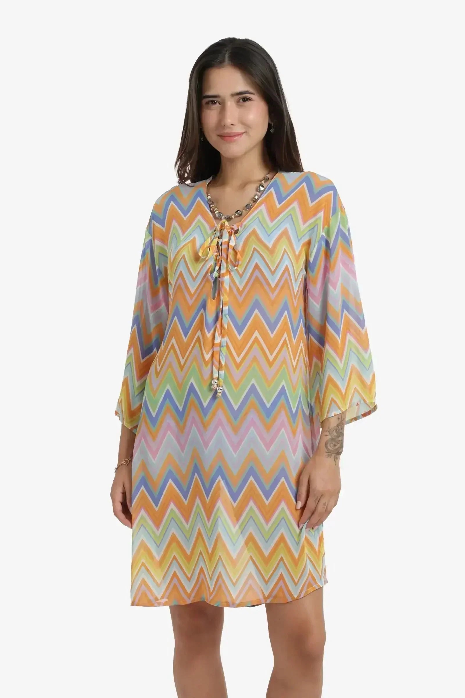 Carina - Breezy Zigzag Beach Dress 1