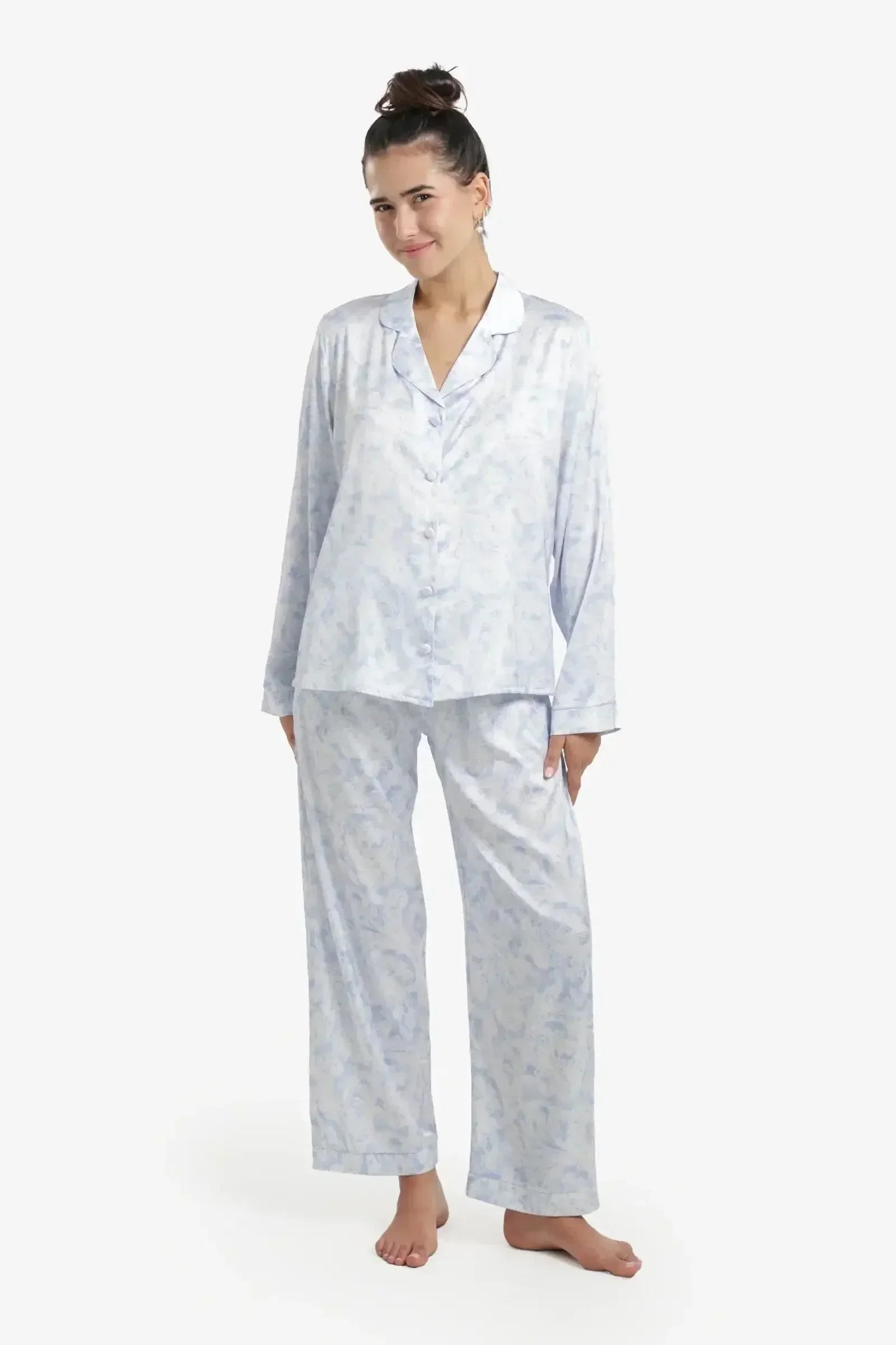 Carina - Blue & White Pyjama Set 4