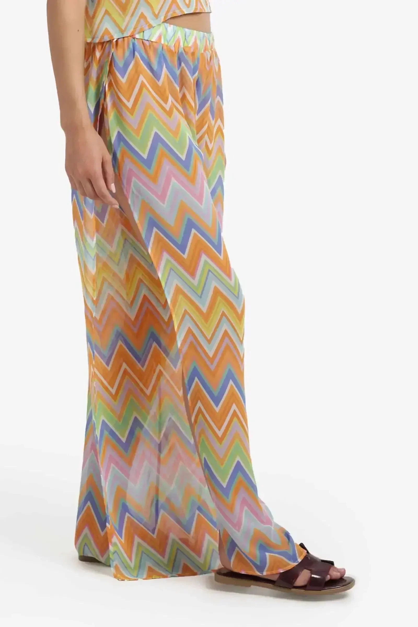 Carina - Chevron Print Sheer Beach Pants 2
