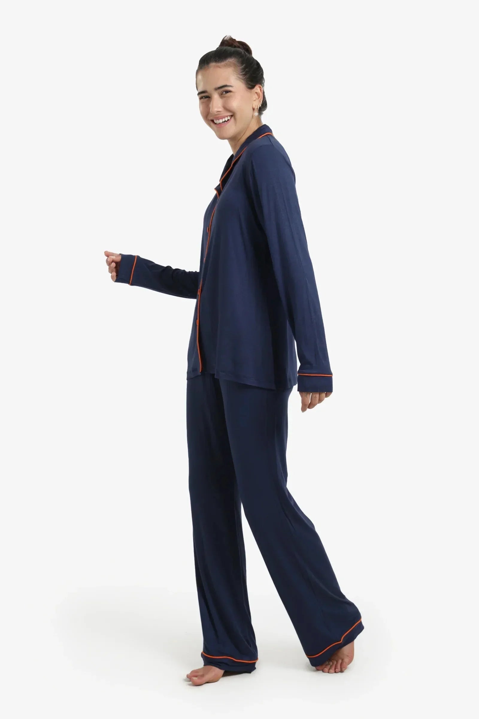 Carina - Classic Piped Viscose Pyjama Set 9