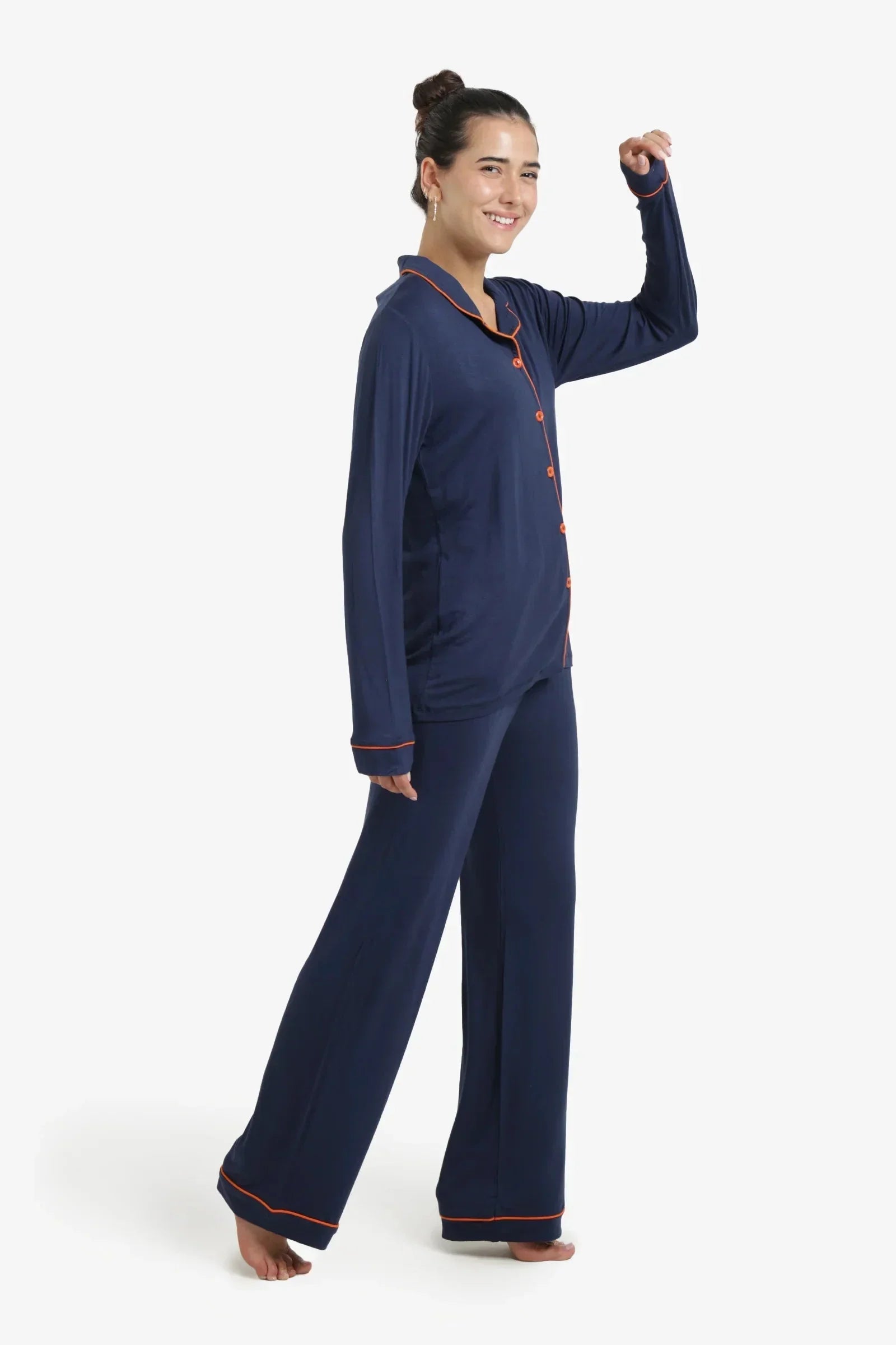 Carina - Classic Piped Viscose Pyjama Set 2