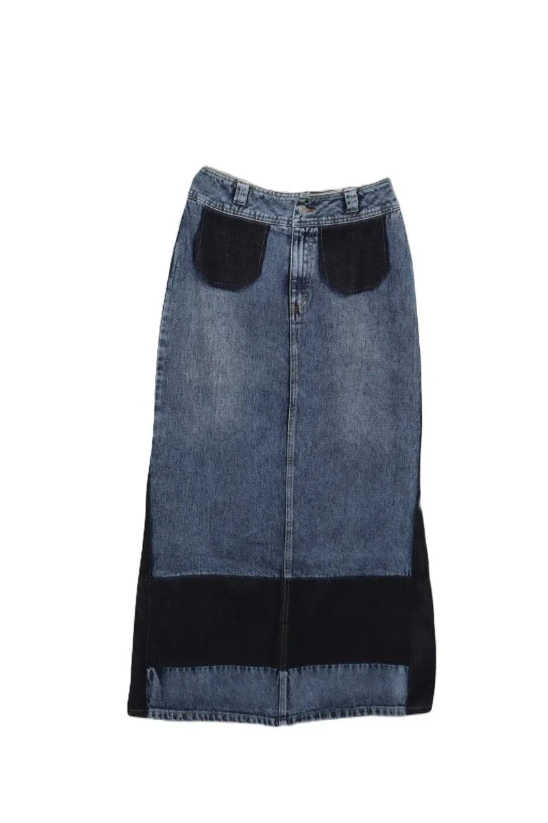 Carina - Two-Tone Denim Skirt 8