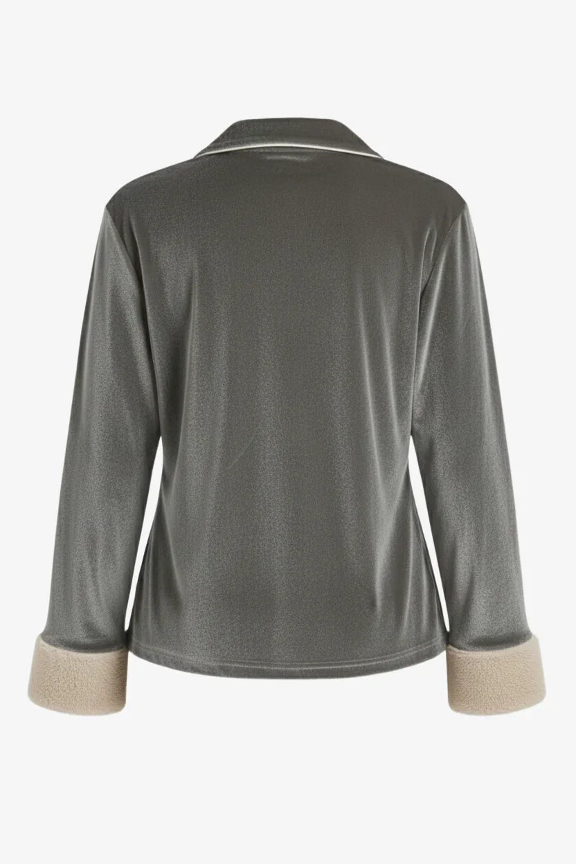 Carina - Velvet Button-Down Pyjama Set 10