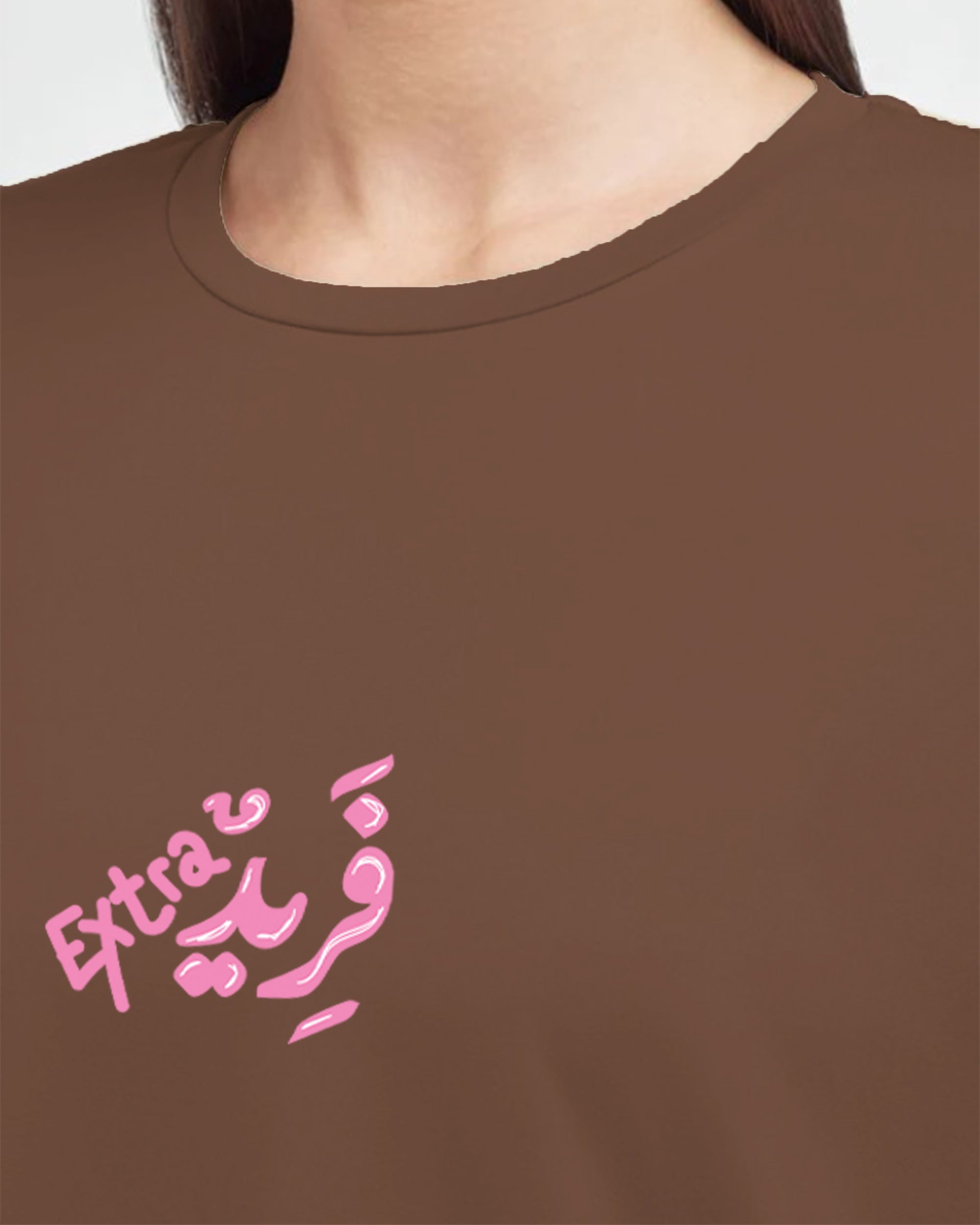 Extra fared Women Oversized SS T-Shirt - Brown - NAS Trends 4
