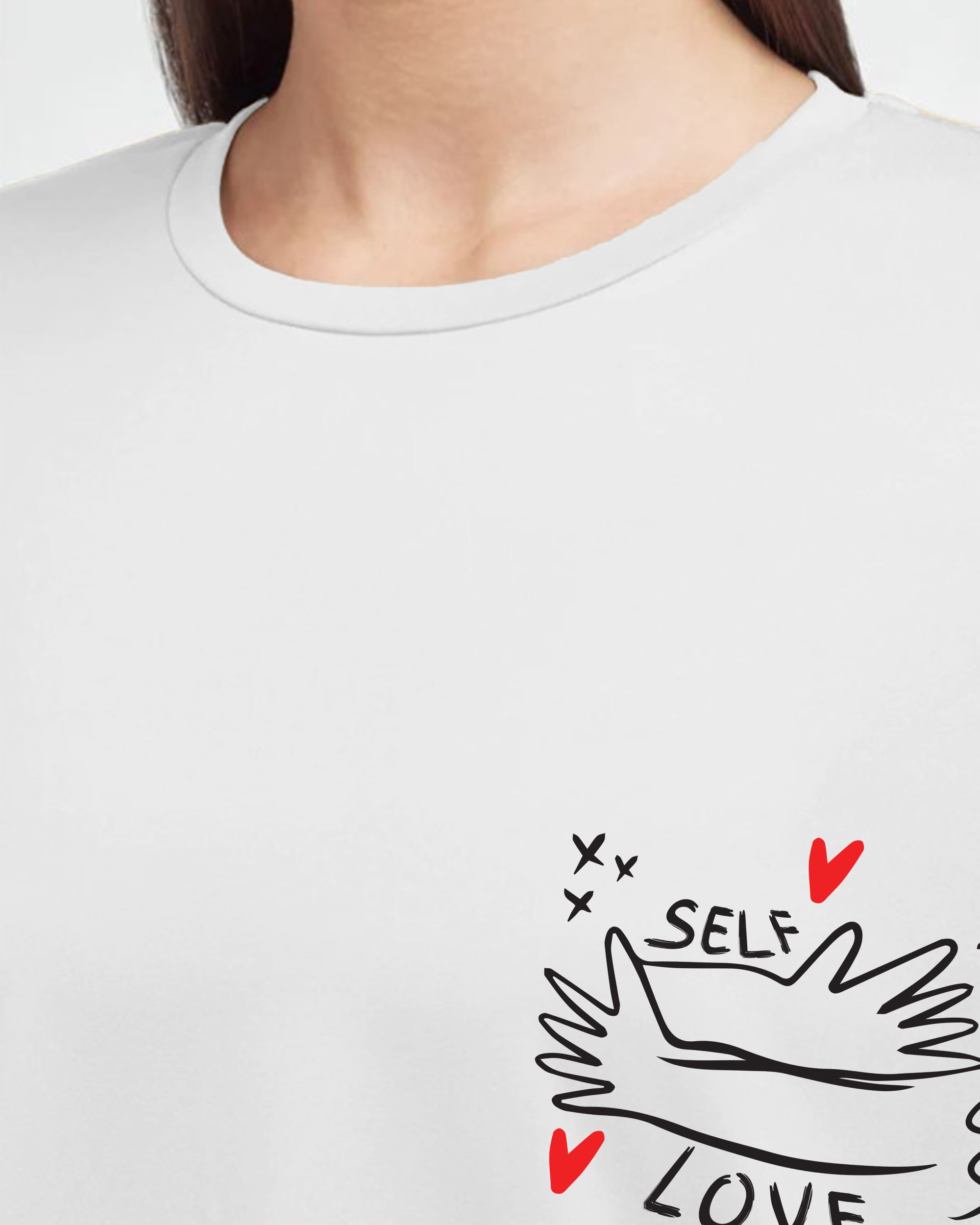 Self Love Women Oversized SS T-Shirt - Off White - NAS Trends 2