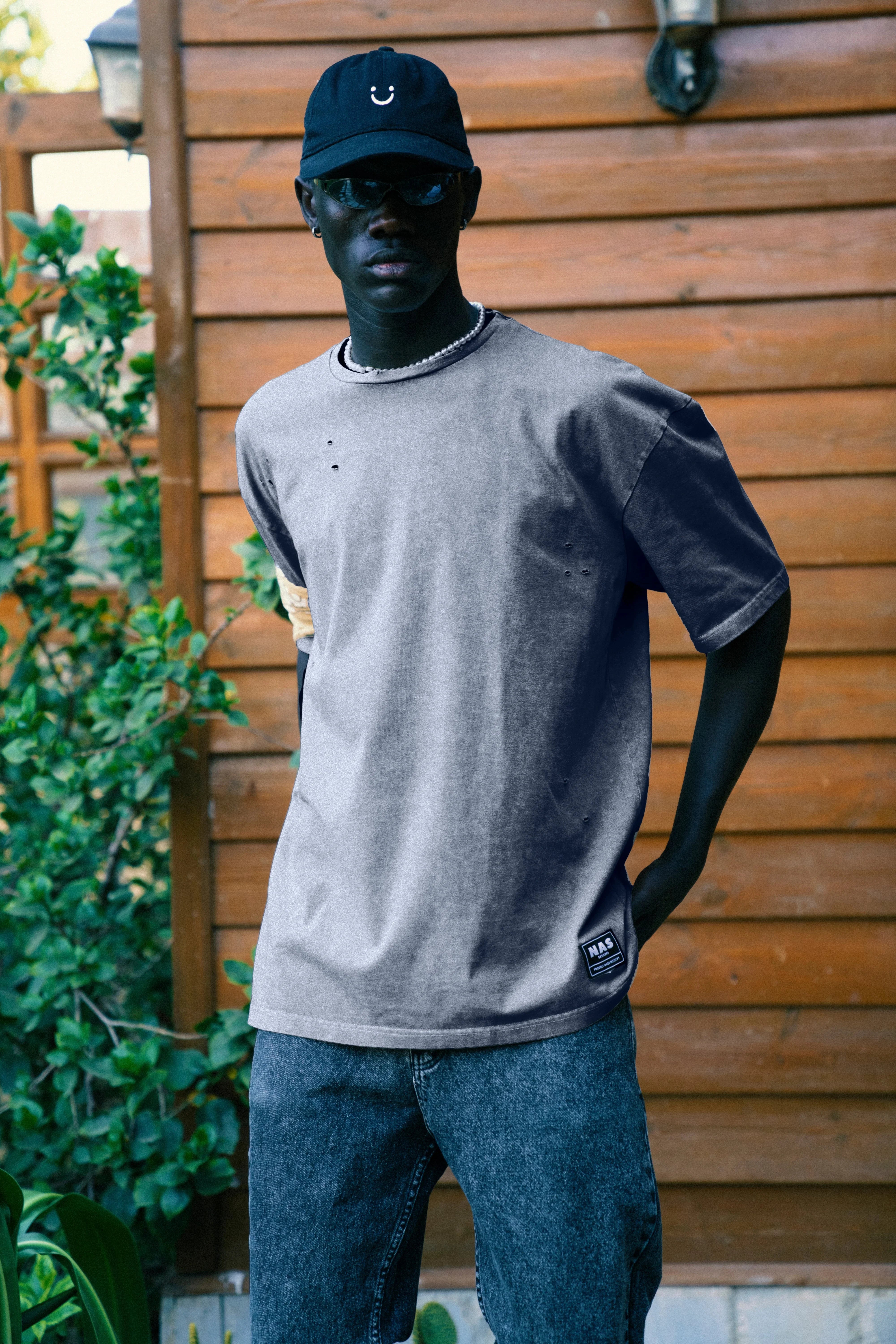 NAS Trends - Stone Washed Basic Unisex Oversized SS T-Shirt - Grey 1