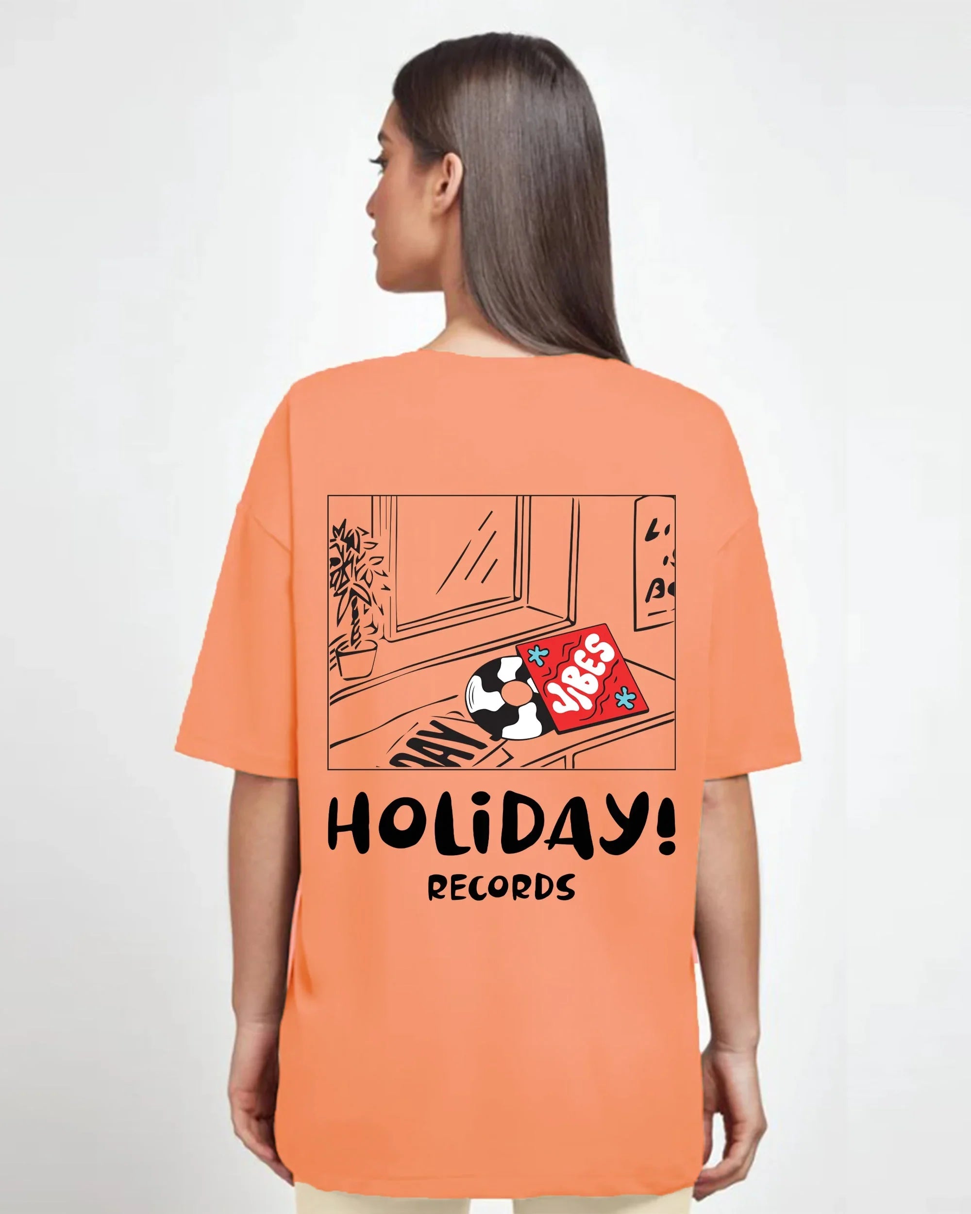 NAS Trends - Holiday Records Women Oversized SS T-Shirt - Simon 1