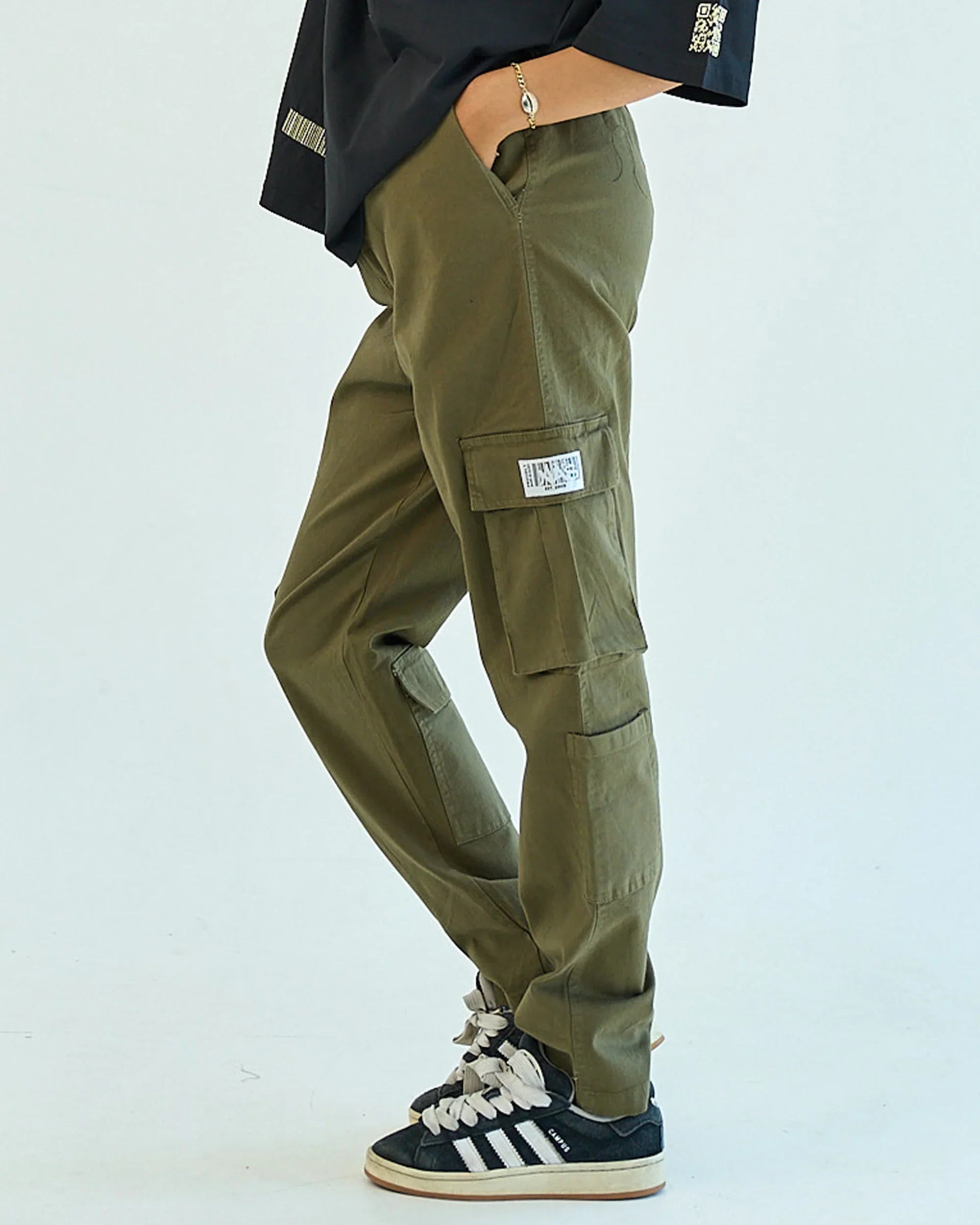 NAS Trends - Basic Unisex Cargo Pants - Dark Olive 2