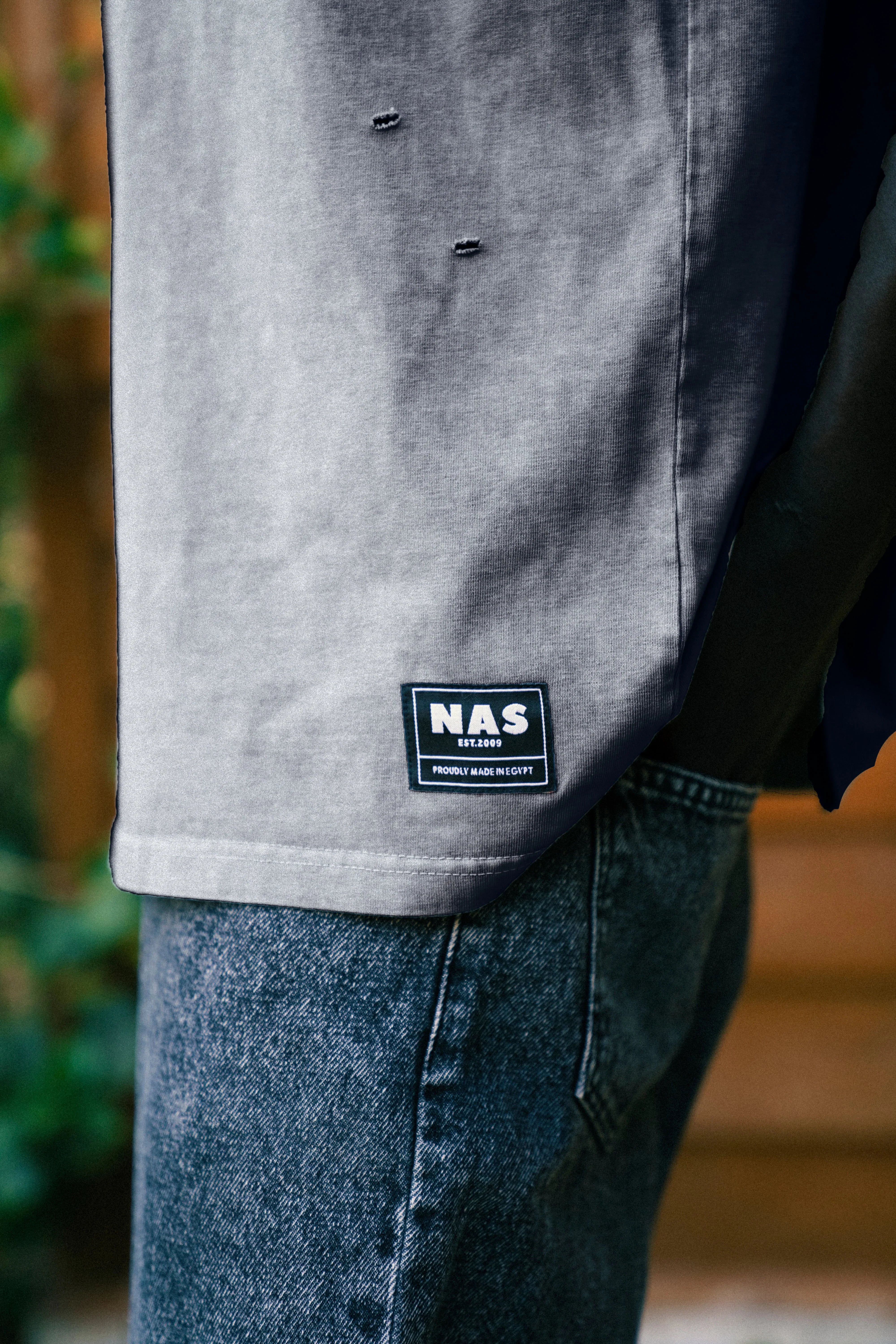 NAS Trends - Stone Washed Basic Unisex Oversized SS T-Shirt - Grey 2