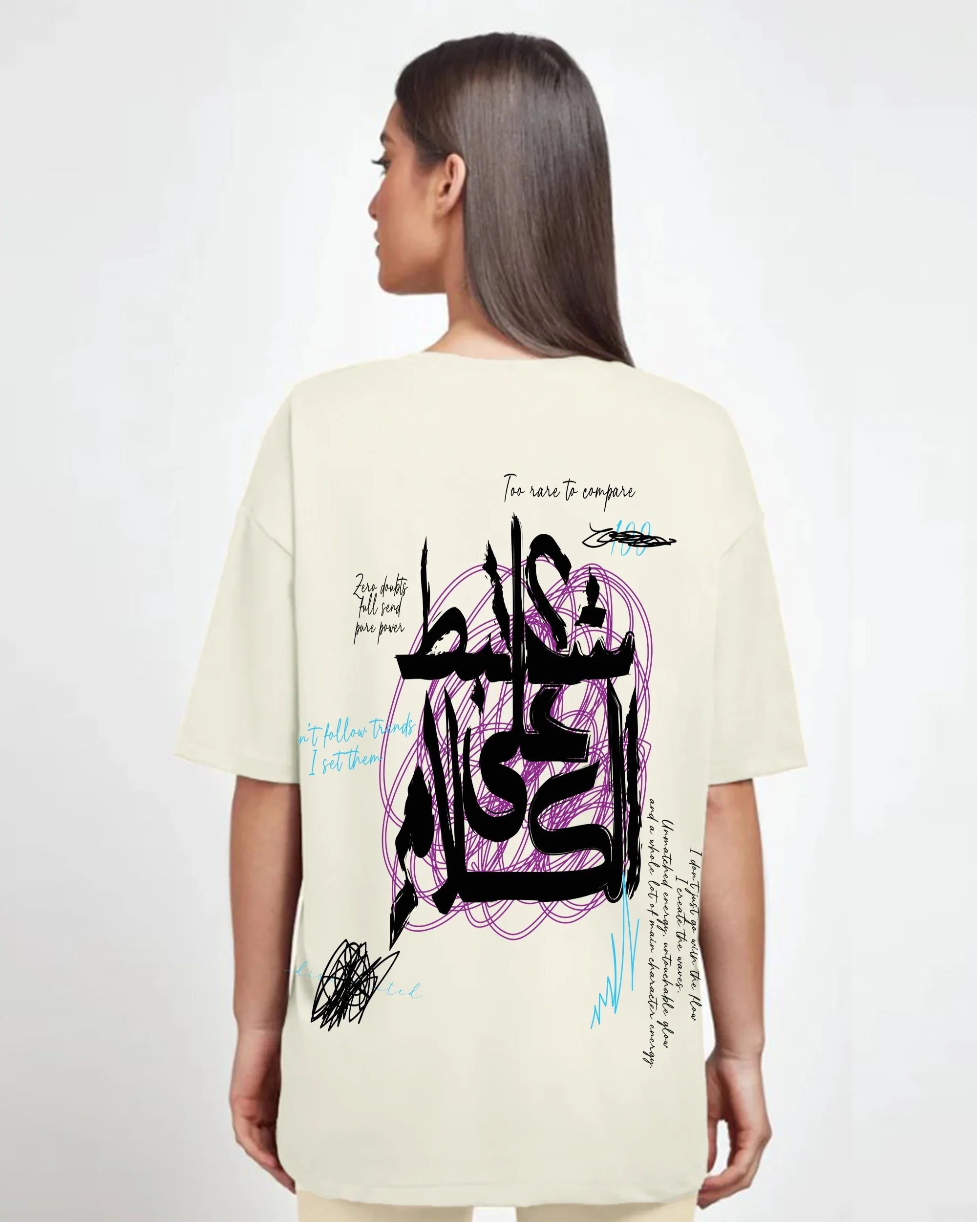 NAS Trends - Khalsana Women Oversized SS T-Shirt - Off White 5