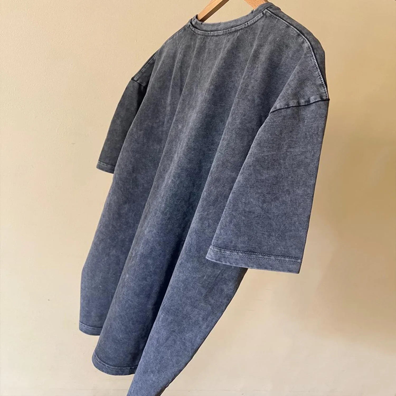 NAS Trends - Stone Washed Basic Unisex Oversized SS T-Shirt - Grey 5