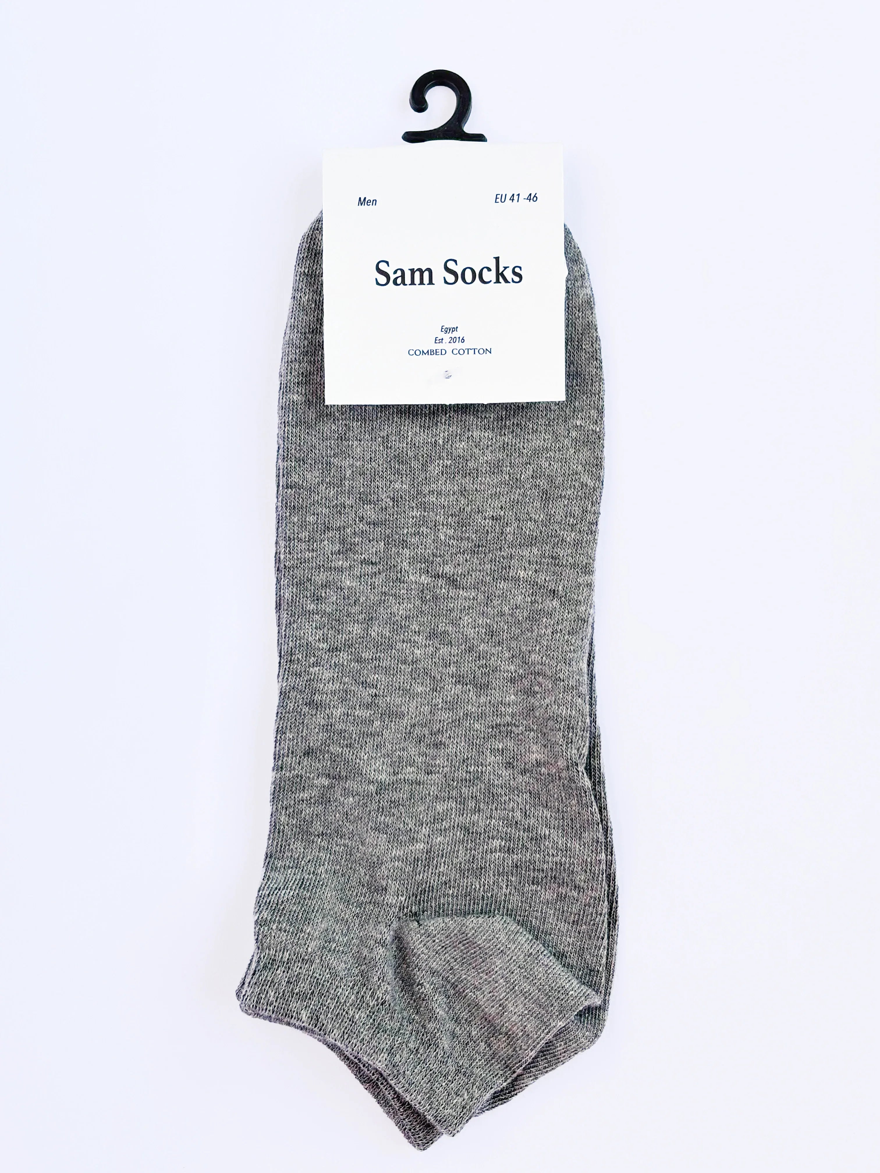 Sam Socks - Men Set Of 3 Ankle Plain Socks Blk-L.Gry-D.Gry 6
