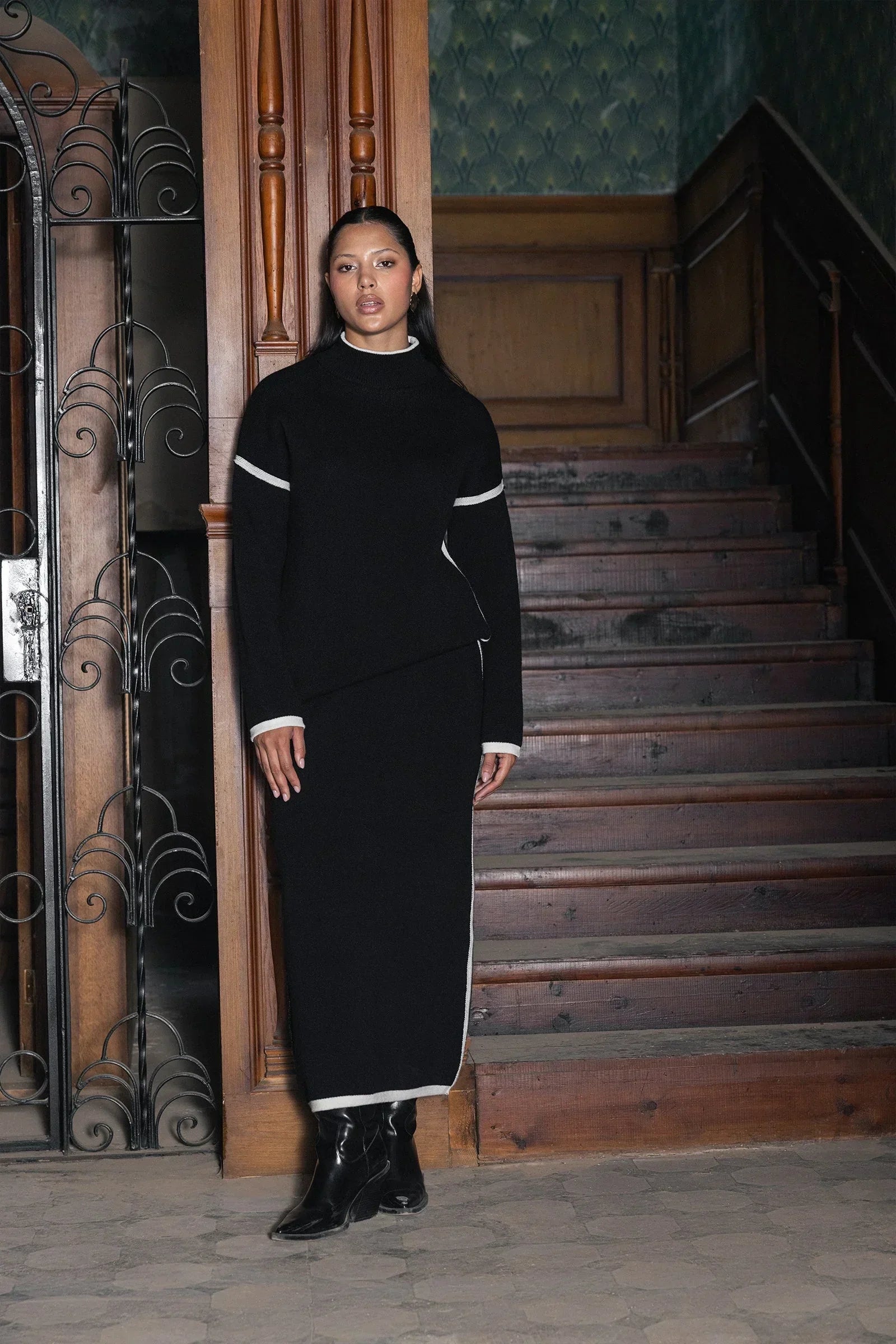 Clue - Contrast Stripe Pencil Skirt 1