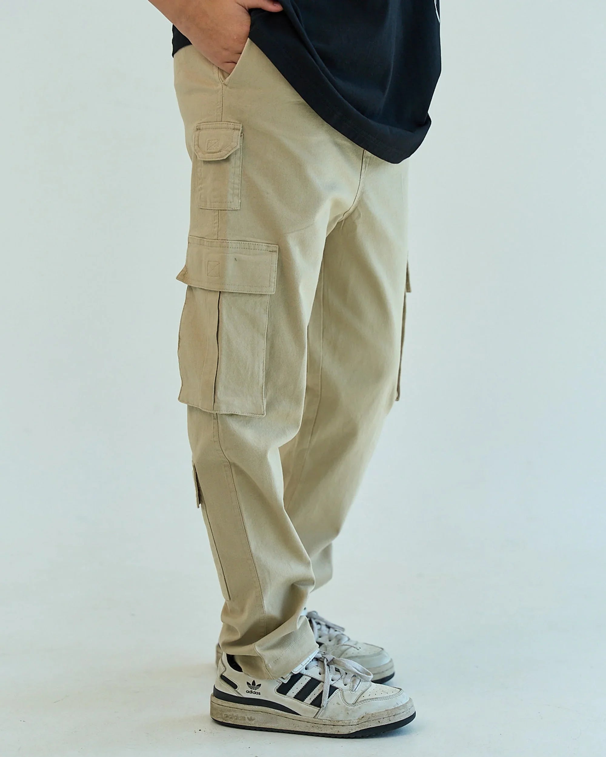 NAS Trends - Basic Unisex Cargo Pants - Beige 1