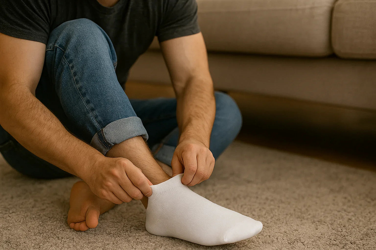 Sam Socks - Men Set Of 3 Ankle Plain Socks White-L.Gry-D.Gry 2