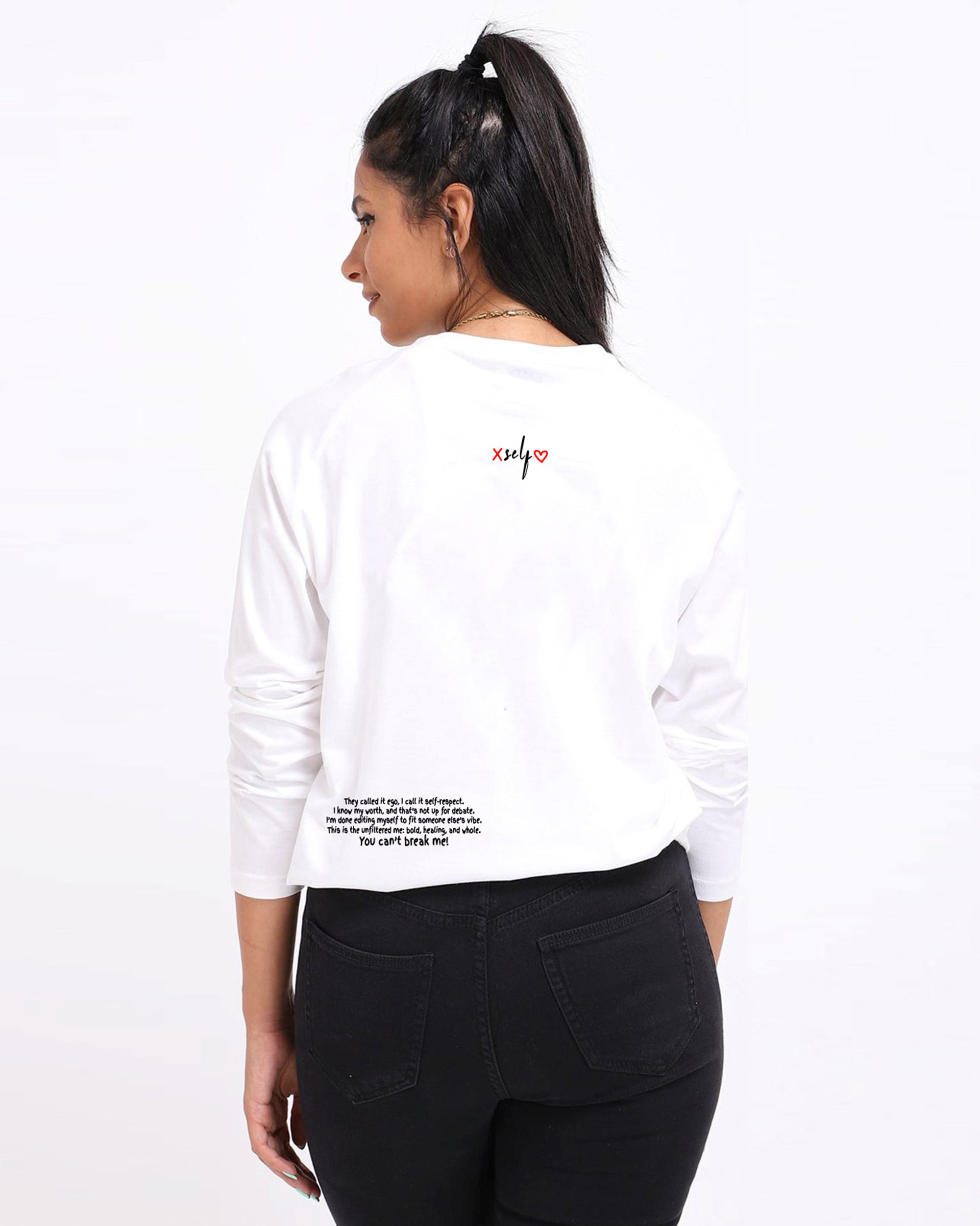 Self Love Women LS T-Shirt - Off White - NAS Trends 2