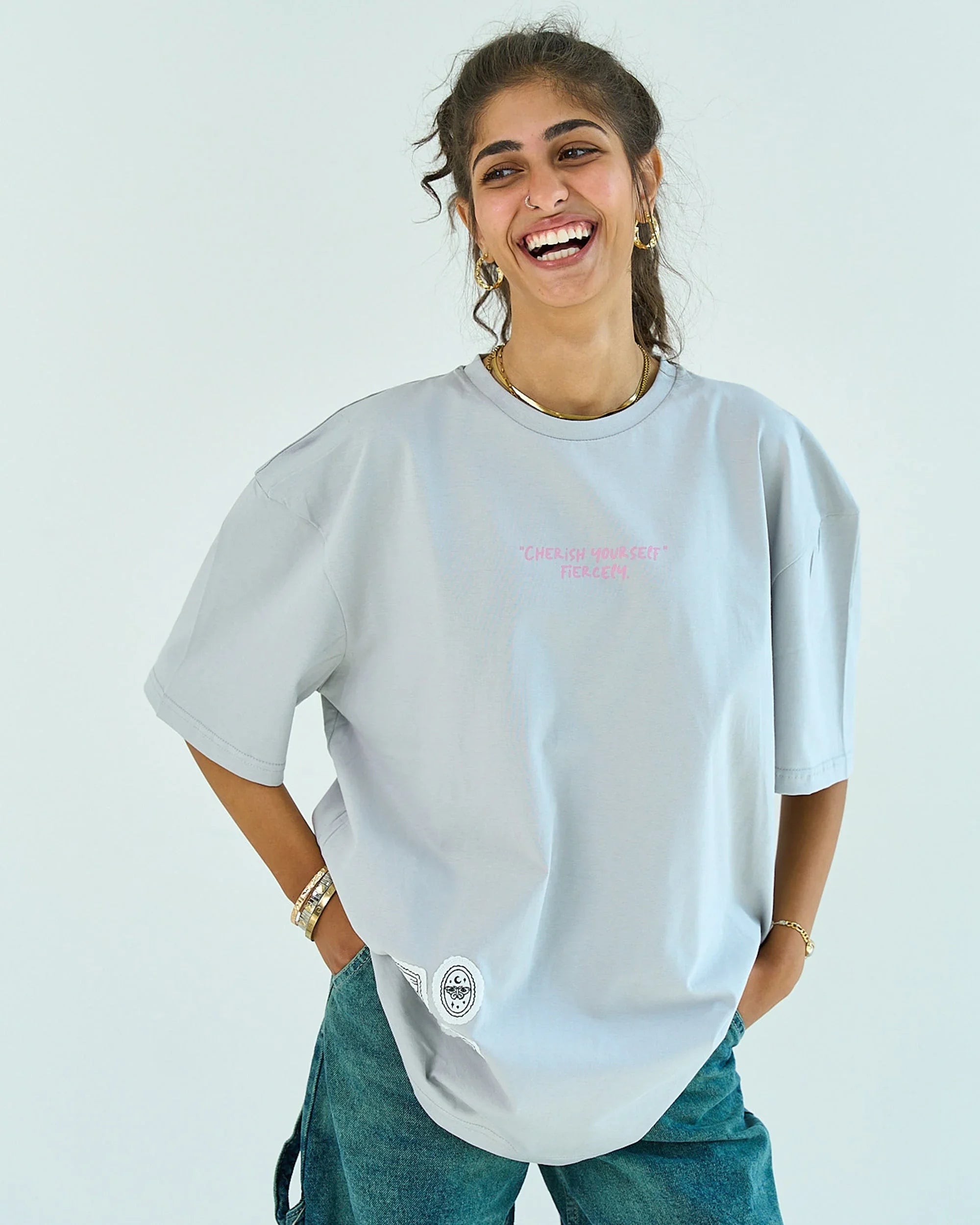 NAS Trends - Whispers Unisex Oversized SS T-Shirt - Grey 4