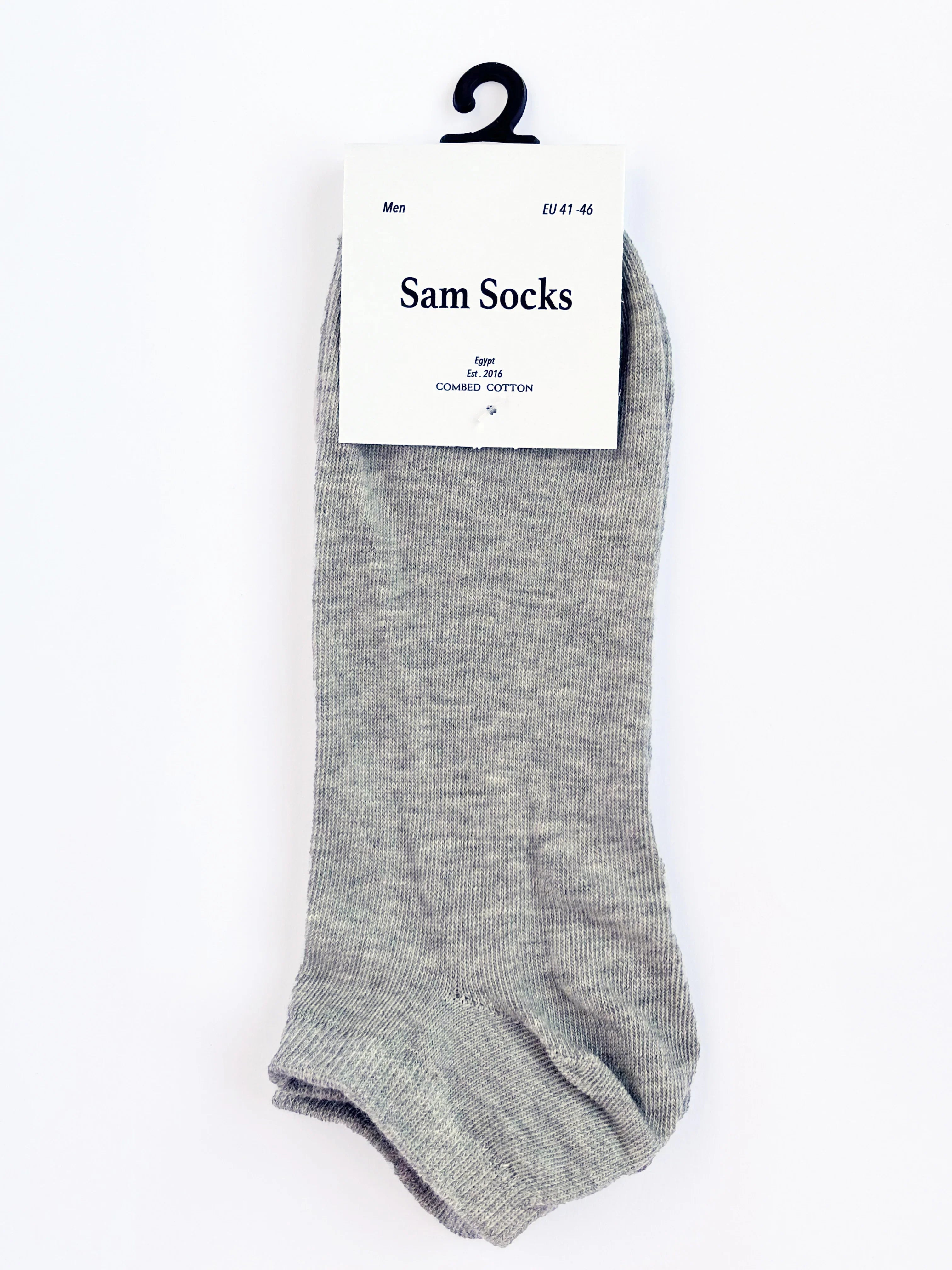 Sam Socks - Men Set Of 3 Ankle Plain Socks Blk-L.Gry-Wht 3