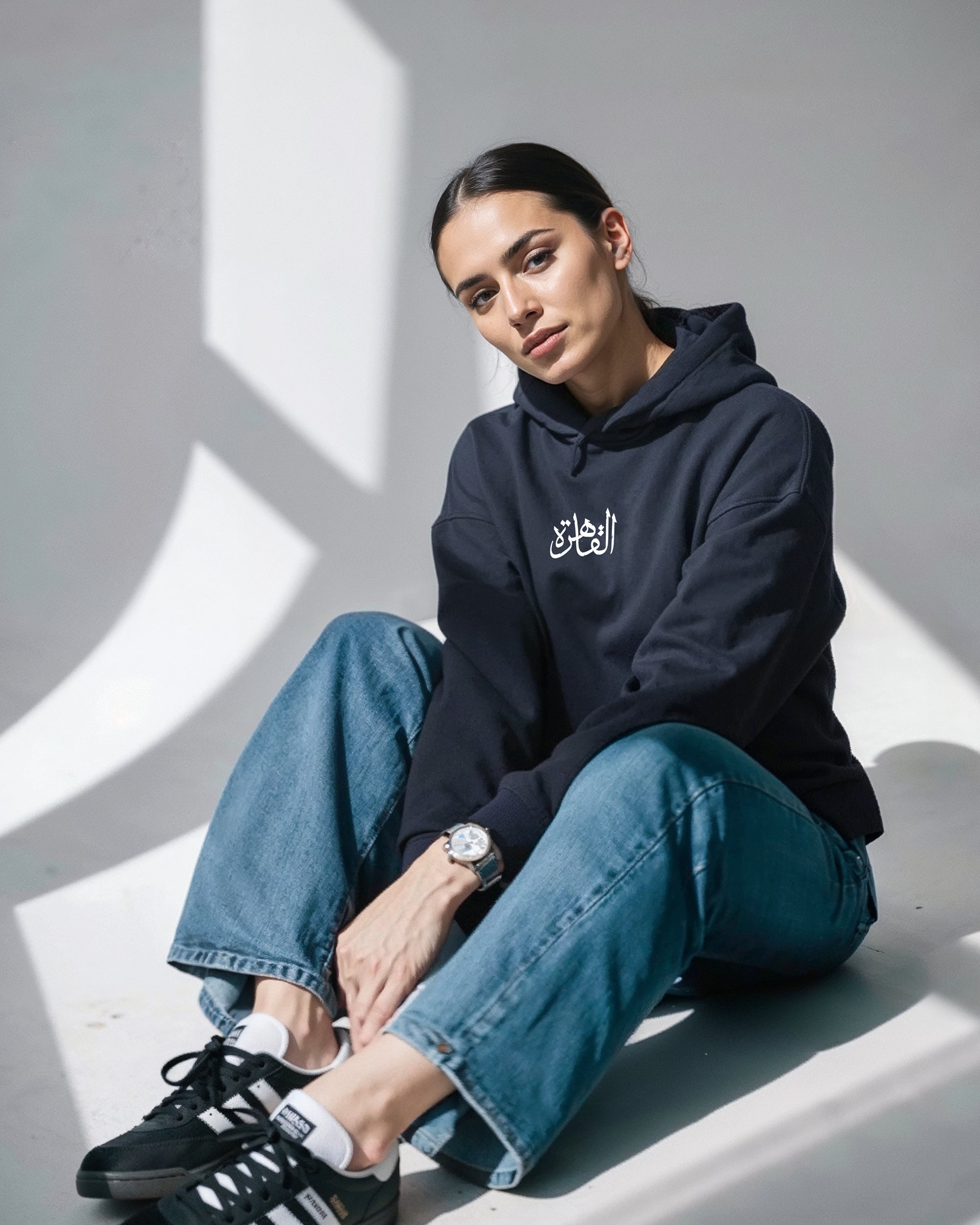 Al Kahira Unisex Oversized Hoodie - Dark Grey W - NAS Trends 1