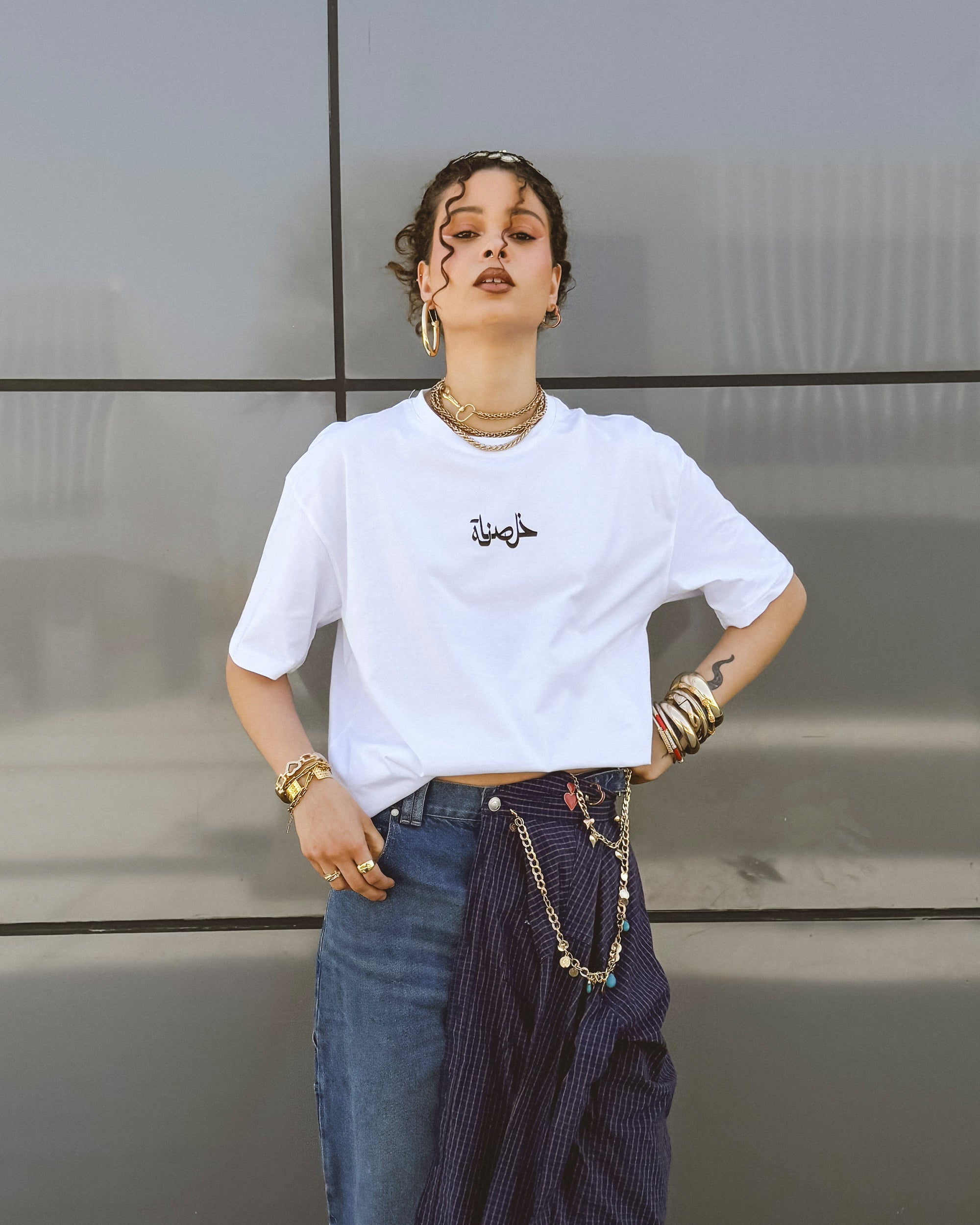 Khalsana Women Oversized SS T-Shirt - Off White - NAS Trends 2