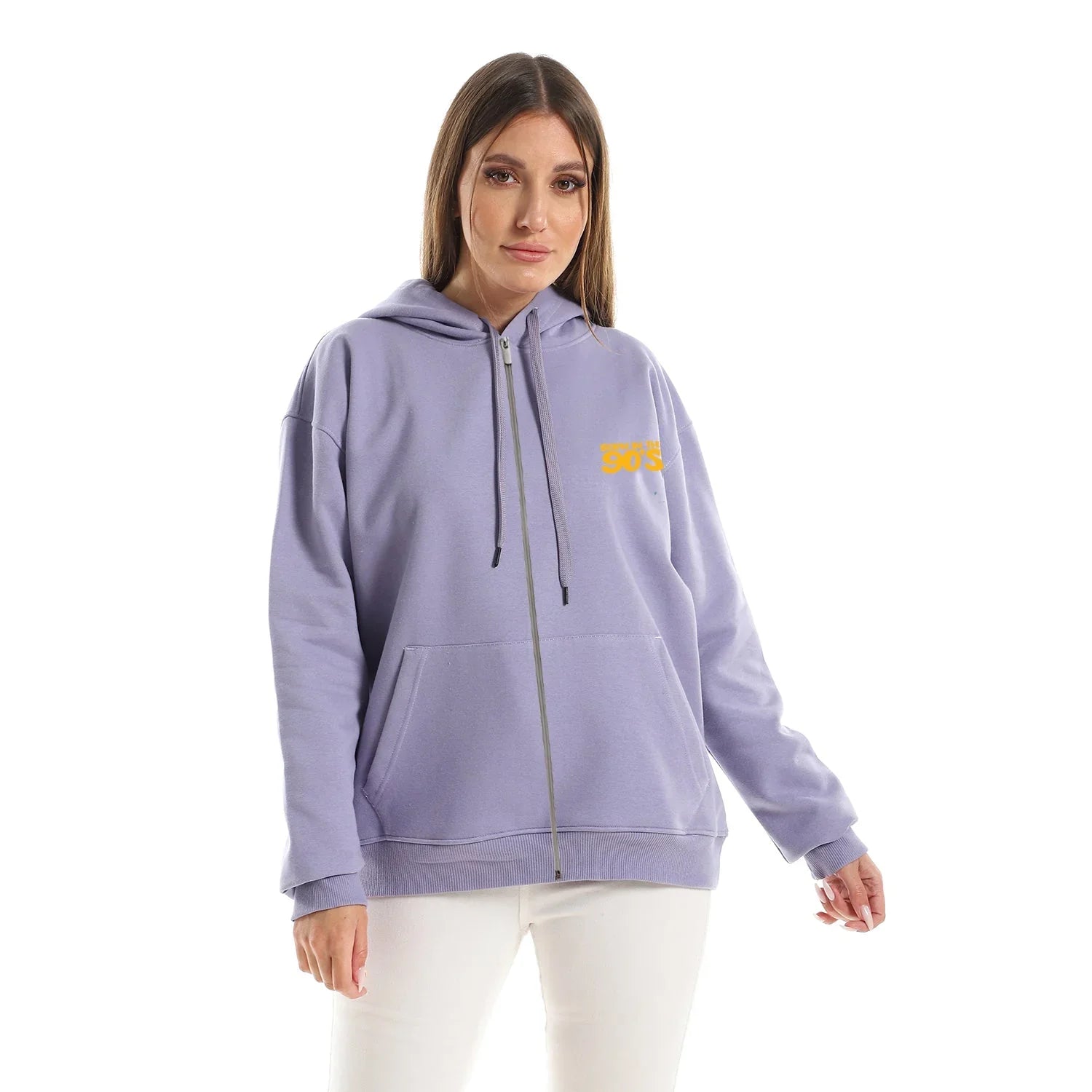 NAS Trends - 90'S Unisex Oversized Zip-up Hoodie-Lila 2