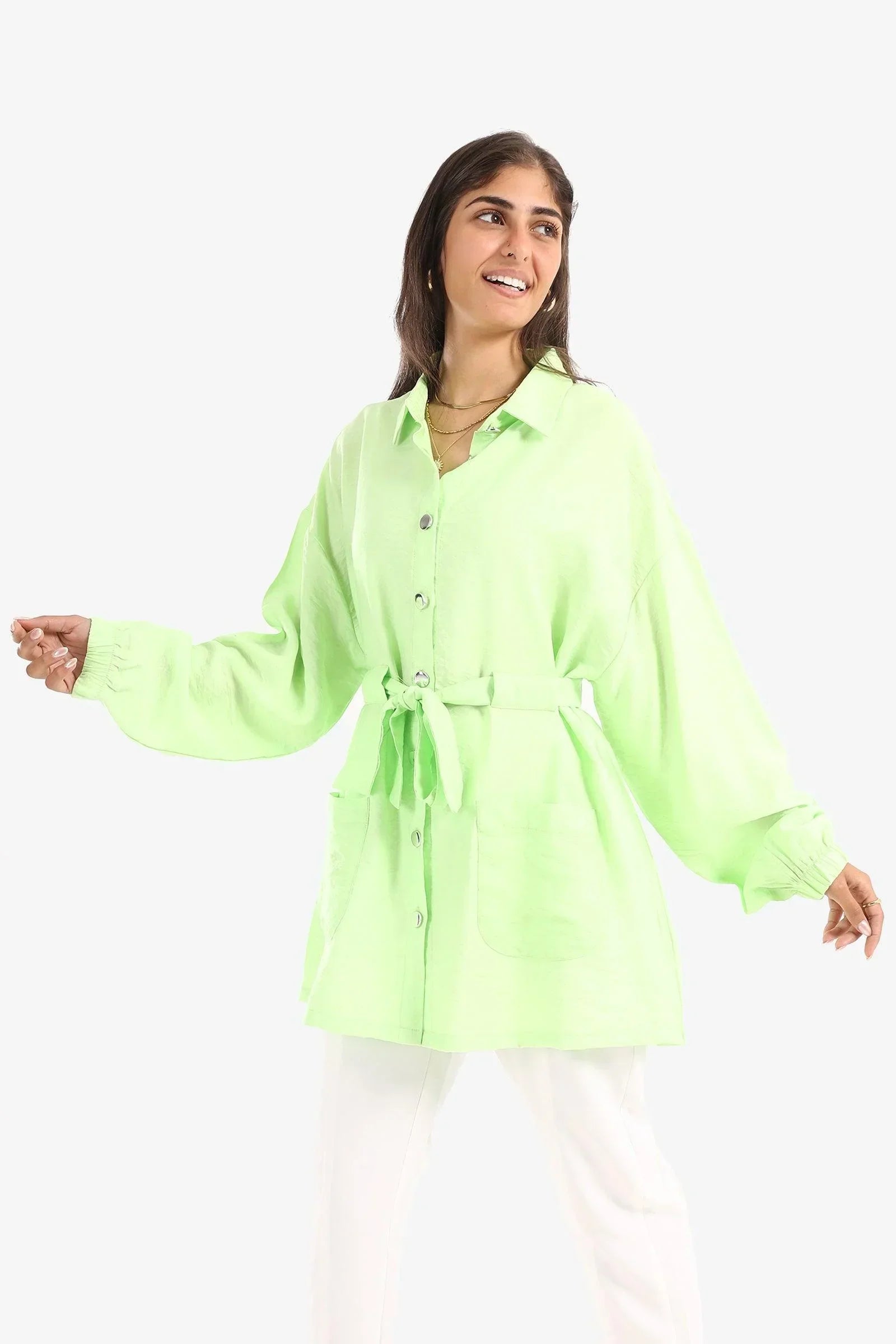 Clue - Satin Dropped Shoulder Shirt 1