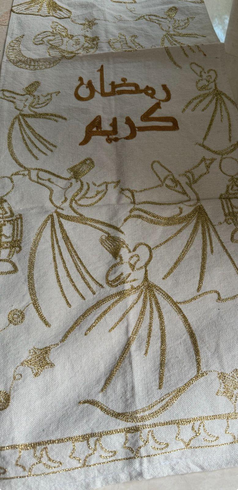 Lavender - Linen runner with serma embroidery size 3