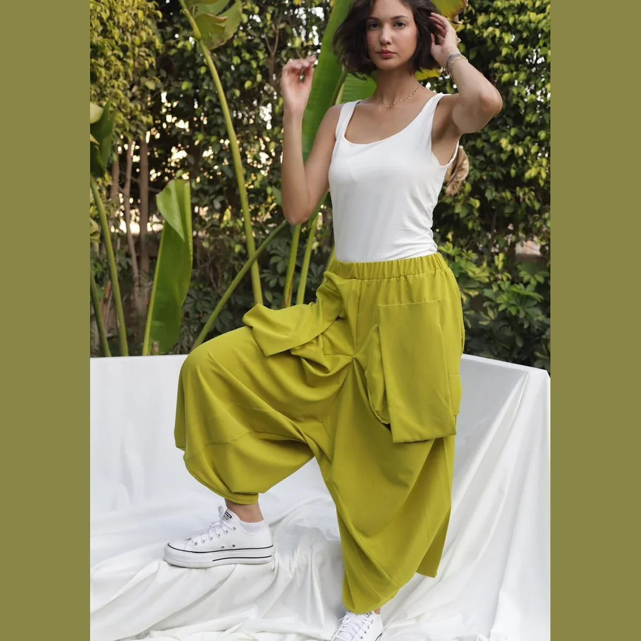 A_Squared_Y - Pants-Apple green color 1