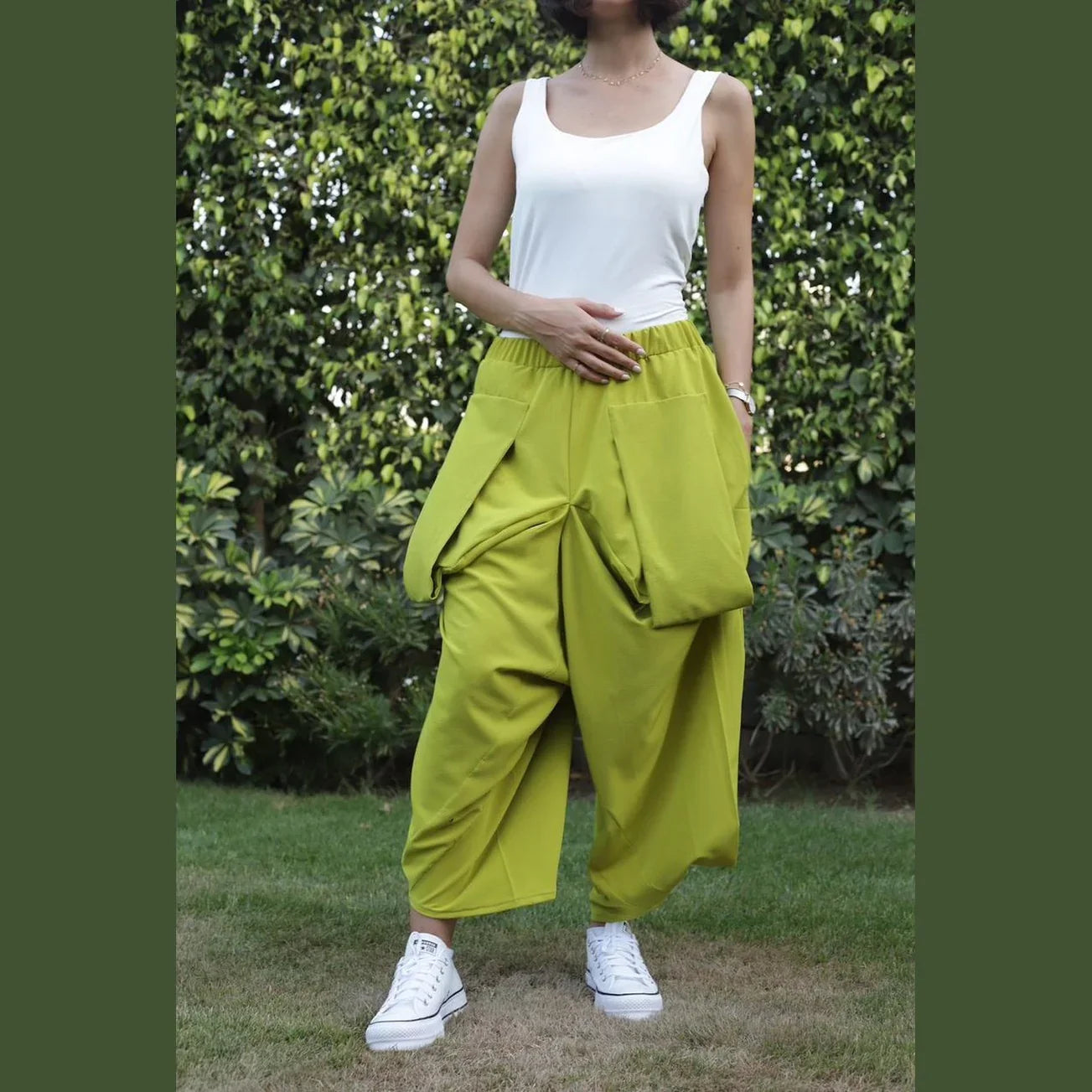 A_Squared_Y - Pants-Apple green color 5
