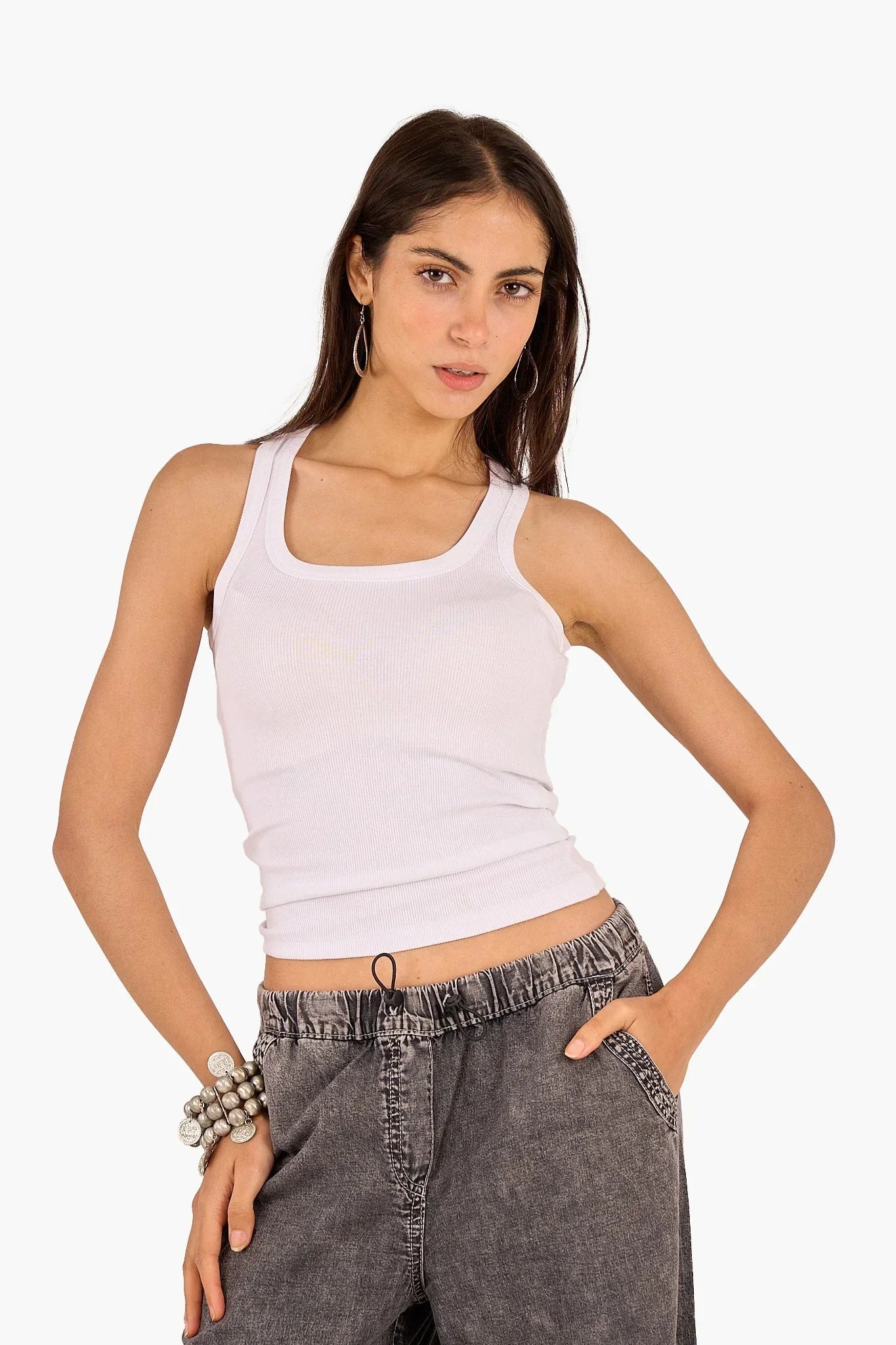 Clue - Ribbed Cotton Cropped Top 5