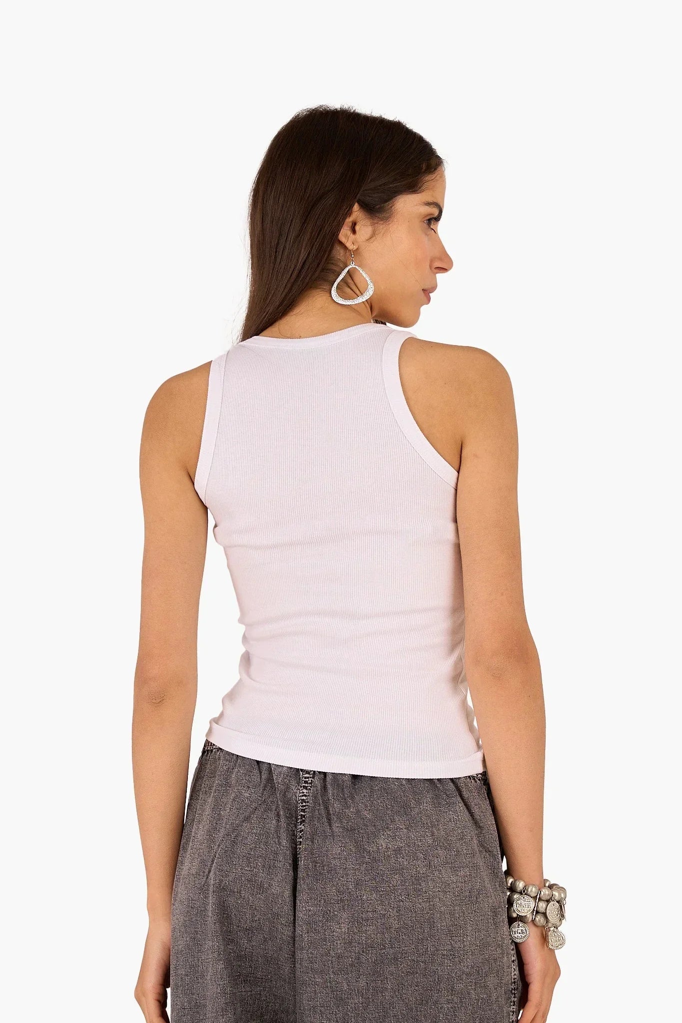 Clue - Ribbed Cotton Cropped Top 7