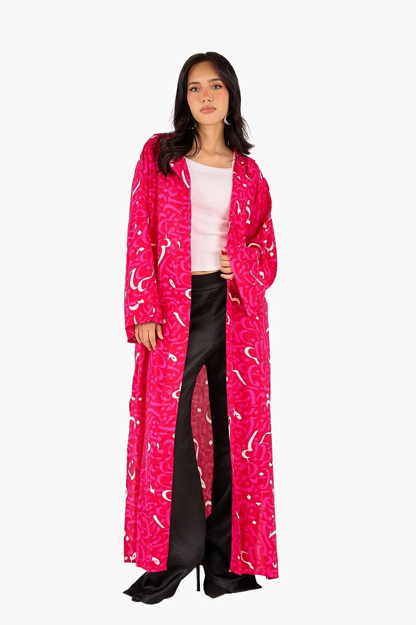 Clue - Arabic Letters Hooded Kimono 2