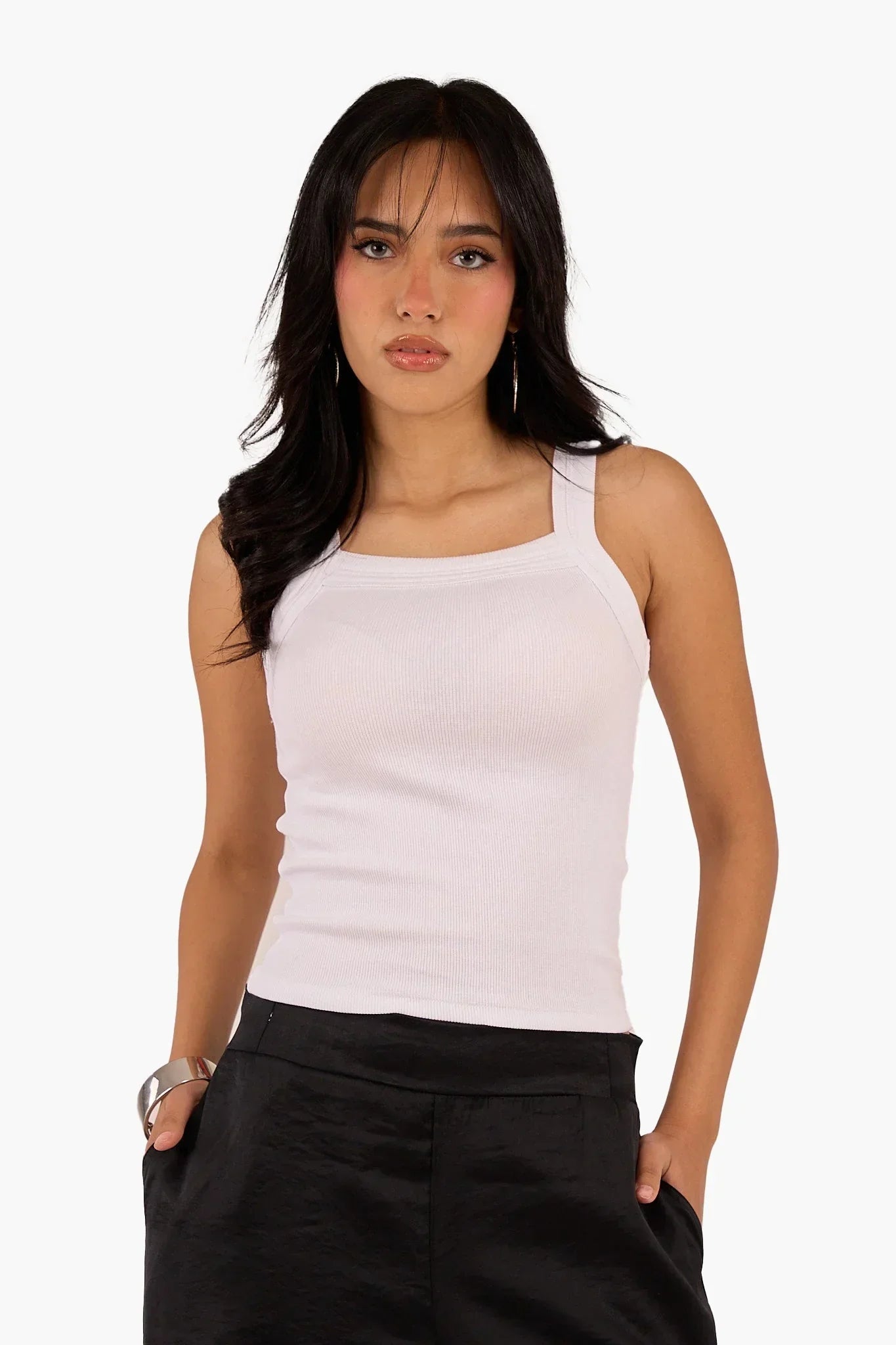 Clue - Square Neck Ribbed Top 1
